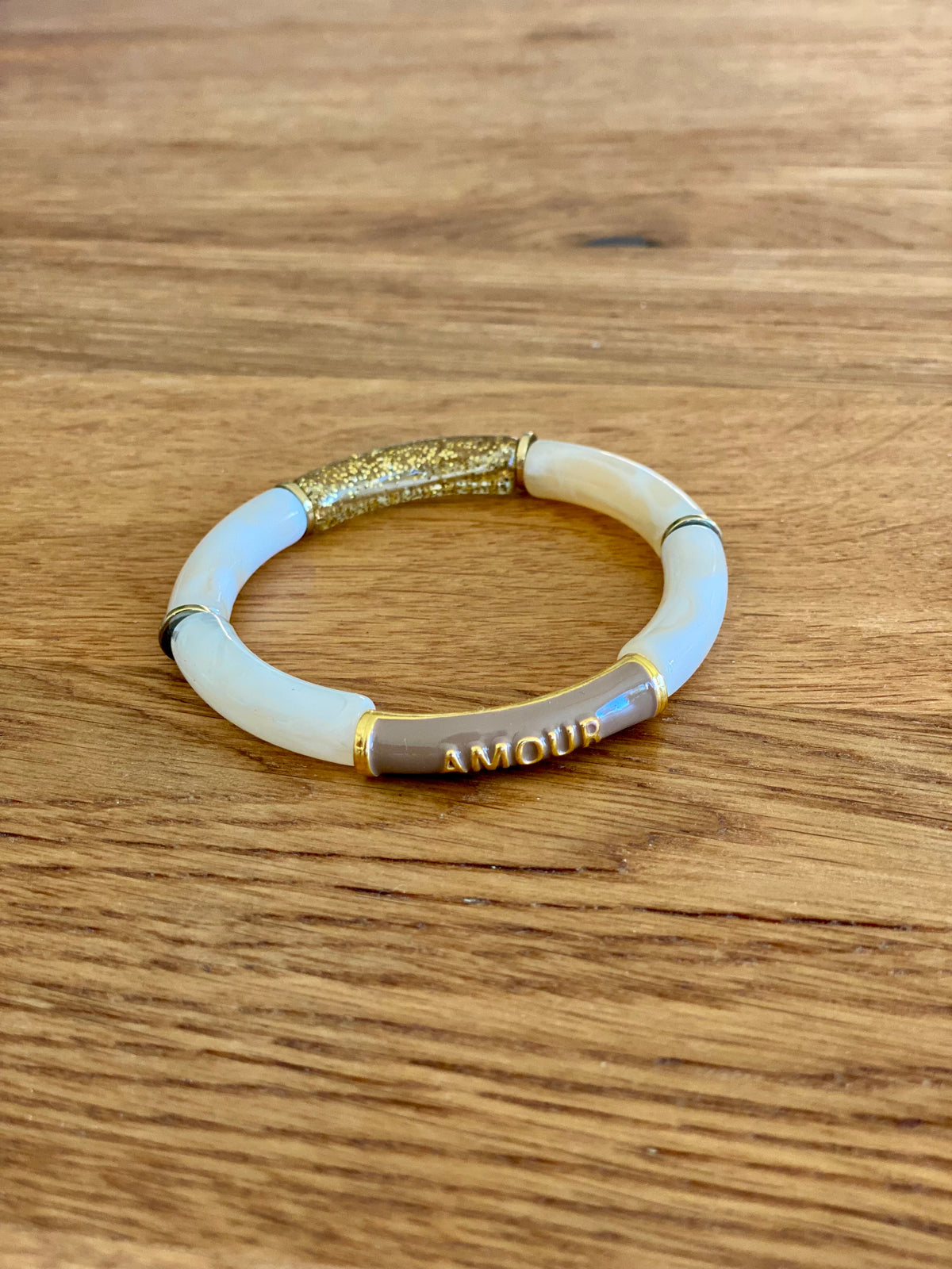 Bracelet élastique en résine multicolore Amour - ELLA (12 coloris au choix)