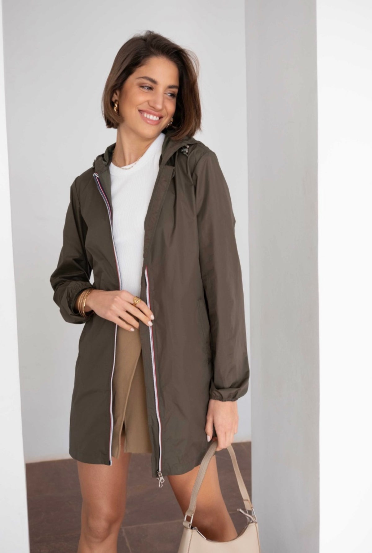 LAURA JO - Coupe vent imperméable ANNA LONG léger - Kaki