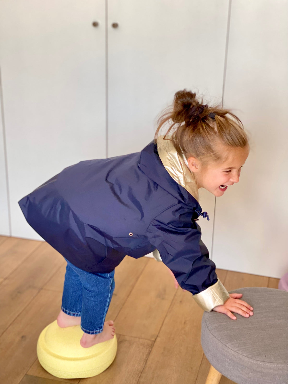 Imperméable réversible rembourré LOUISON KIDS enfant (mixte) - Bleu Marine / Doré