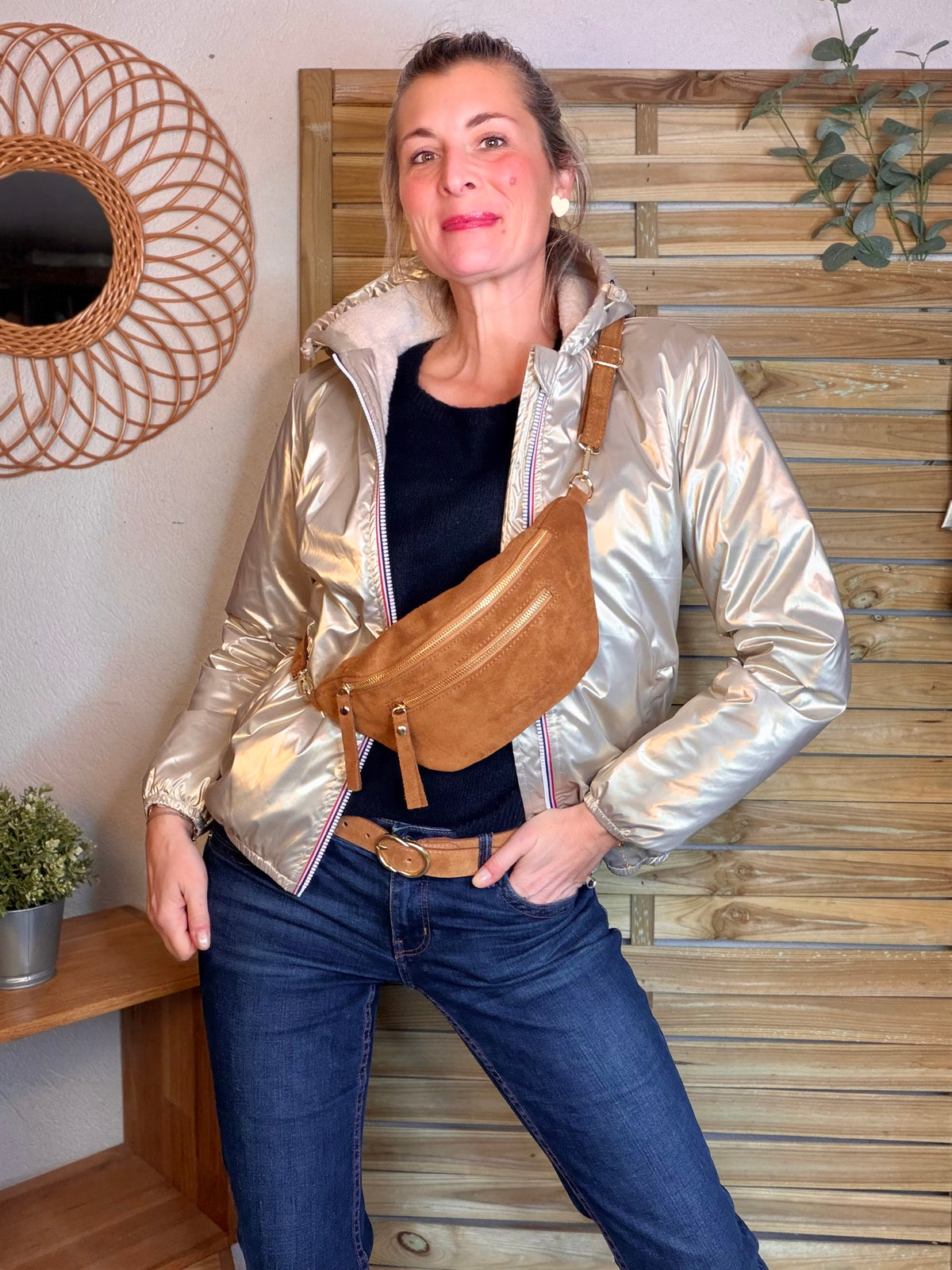 LAURA JO - Parka Imperméable LOUISE COURT sherpa - Doré