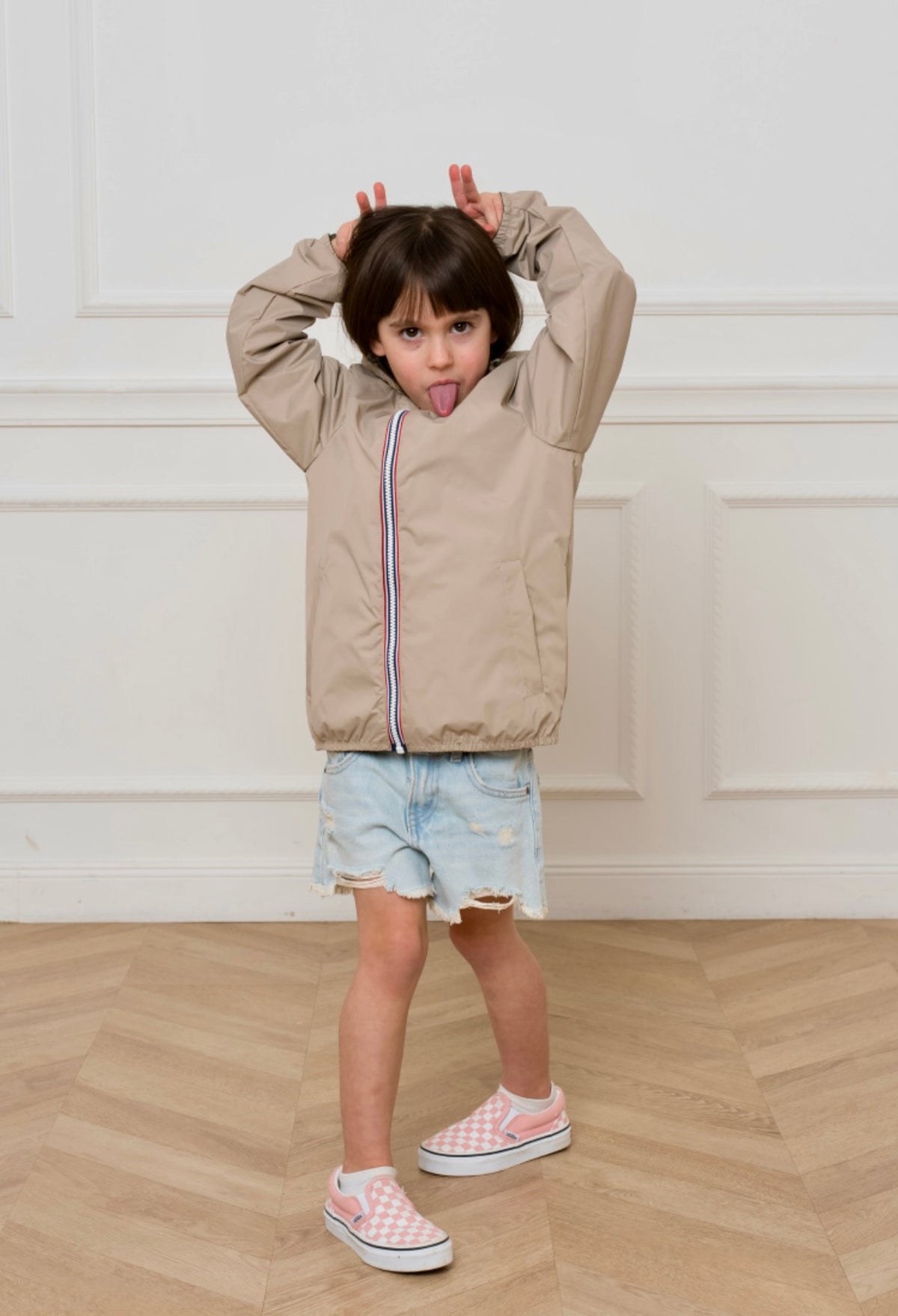 LAURA JO - Imperméable réversible léger GARANCE KIDS enfant (mixte) - Kaki / Beige • DÉSTOCKAGE sur Taille 6 ans