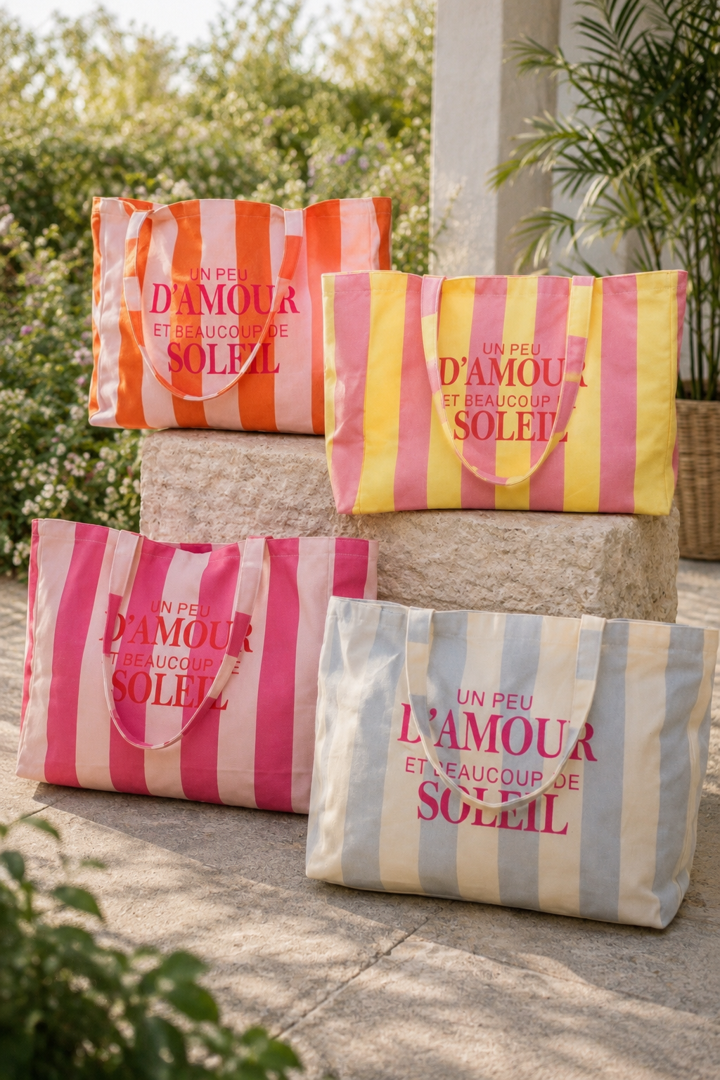 Grand cabas Tote bag Amour / Soleil ELSY