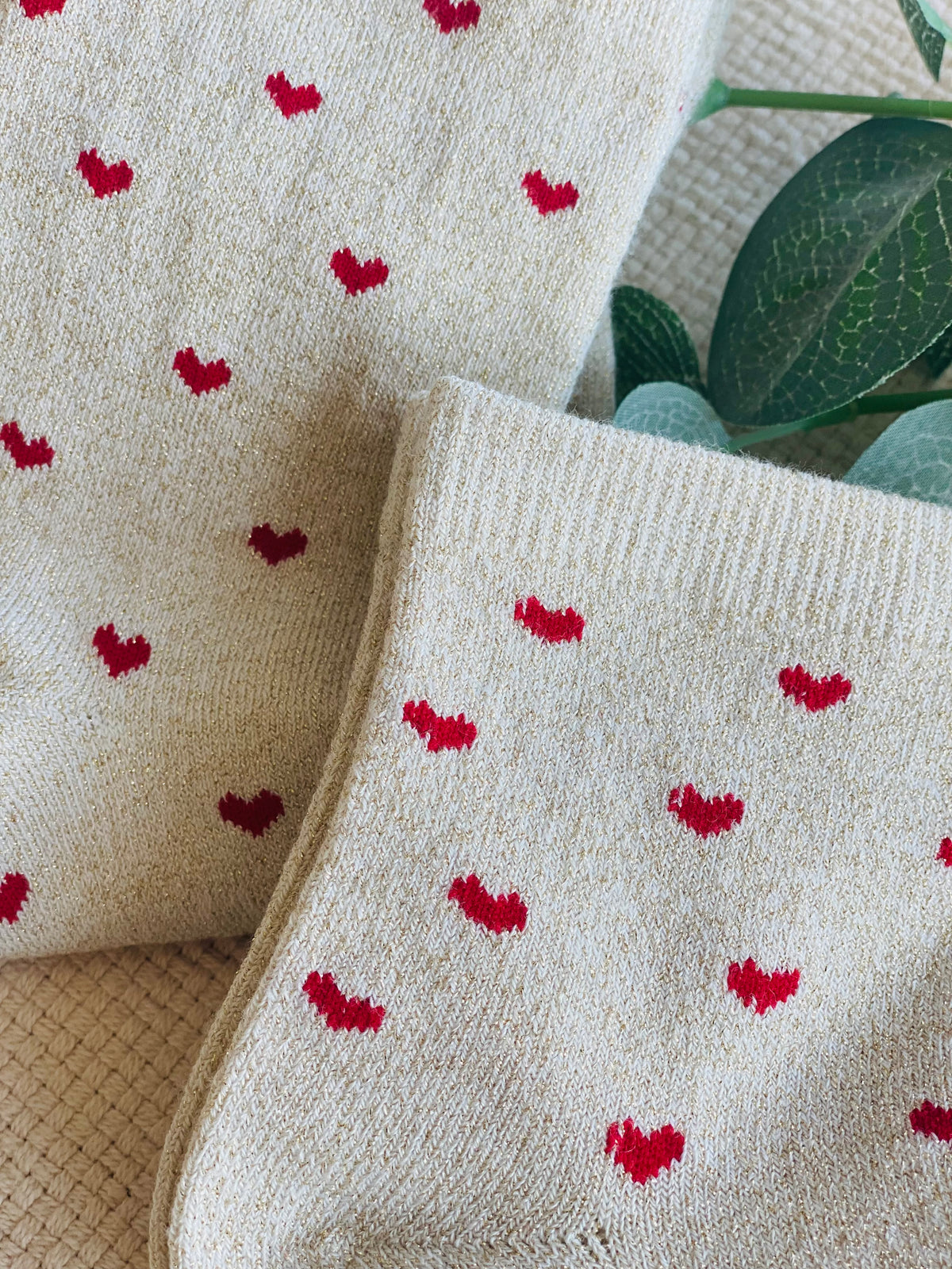 Chaussettes scintillantes glitter ZAHO - Petits coeurs ❤️🤎
