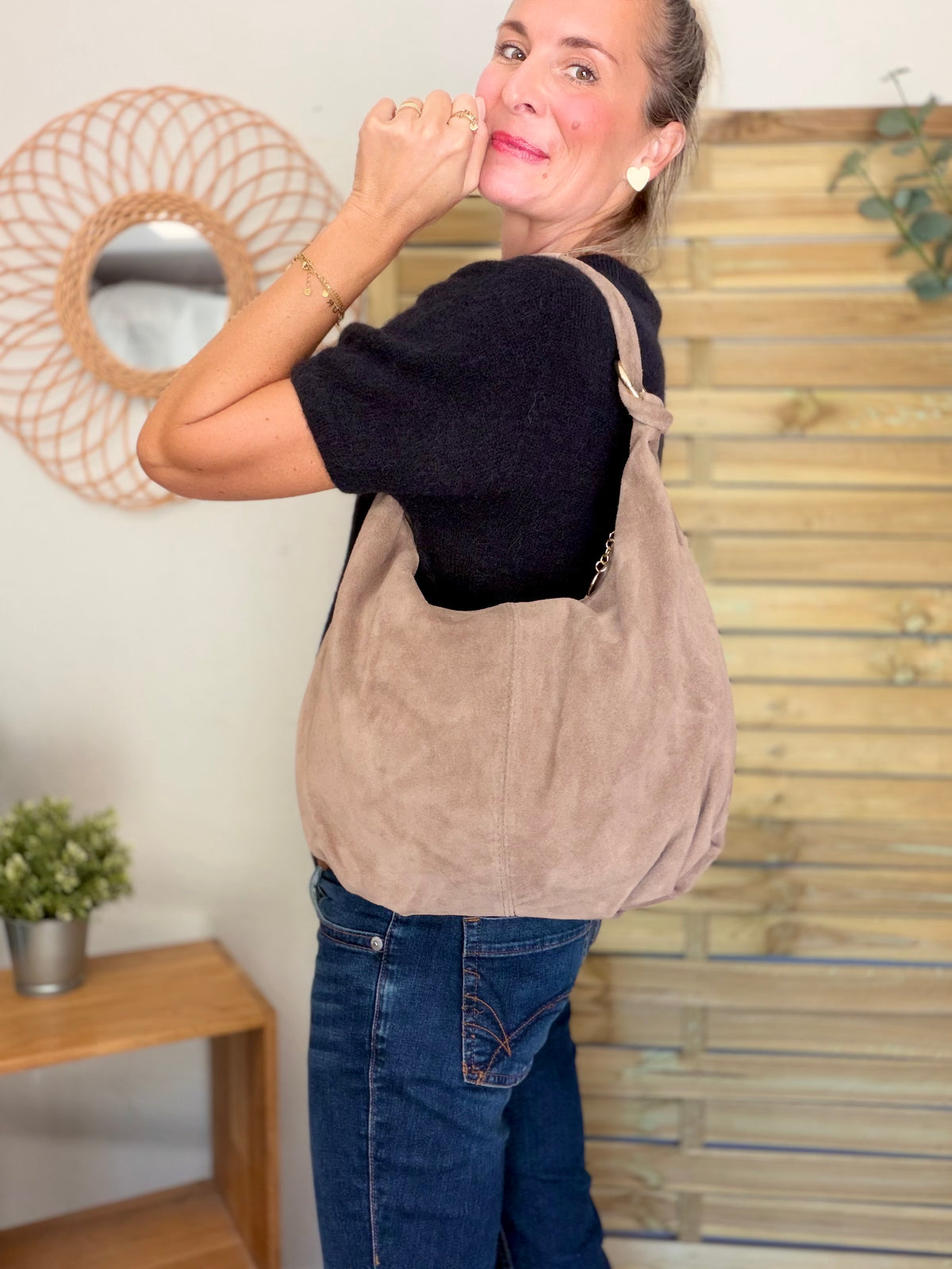 Pull laine et alpaga PEGGY - Noir