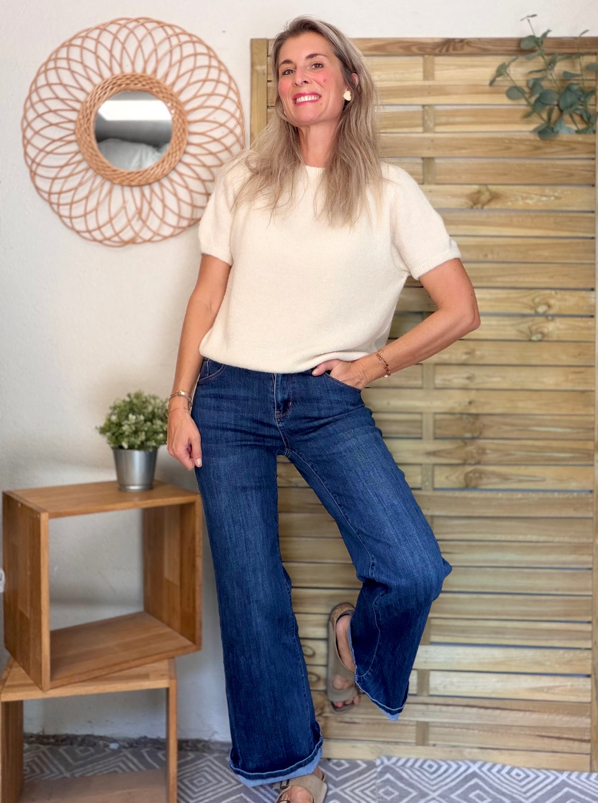 Pantalon Jean Wide leg BAPTISTE Bleu