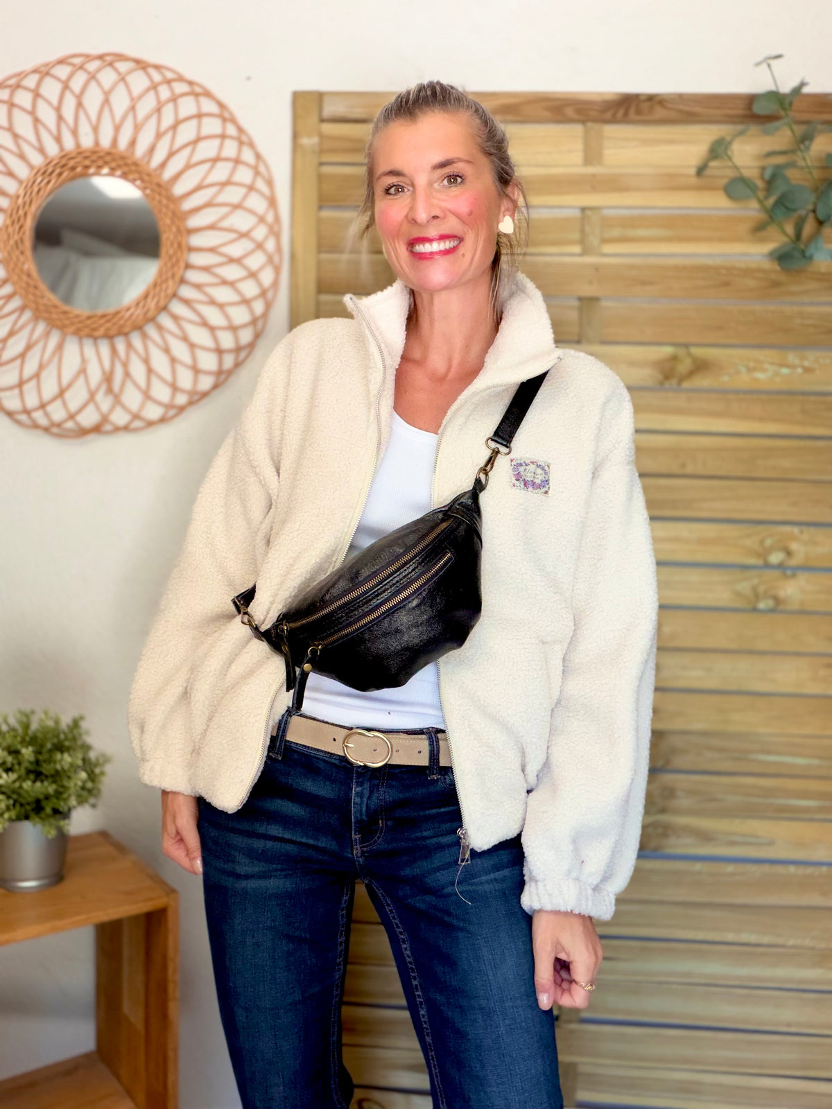 ⚡️ ARRIVAGE • Veste teddy Sherpa zippée LÉONIE Écru