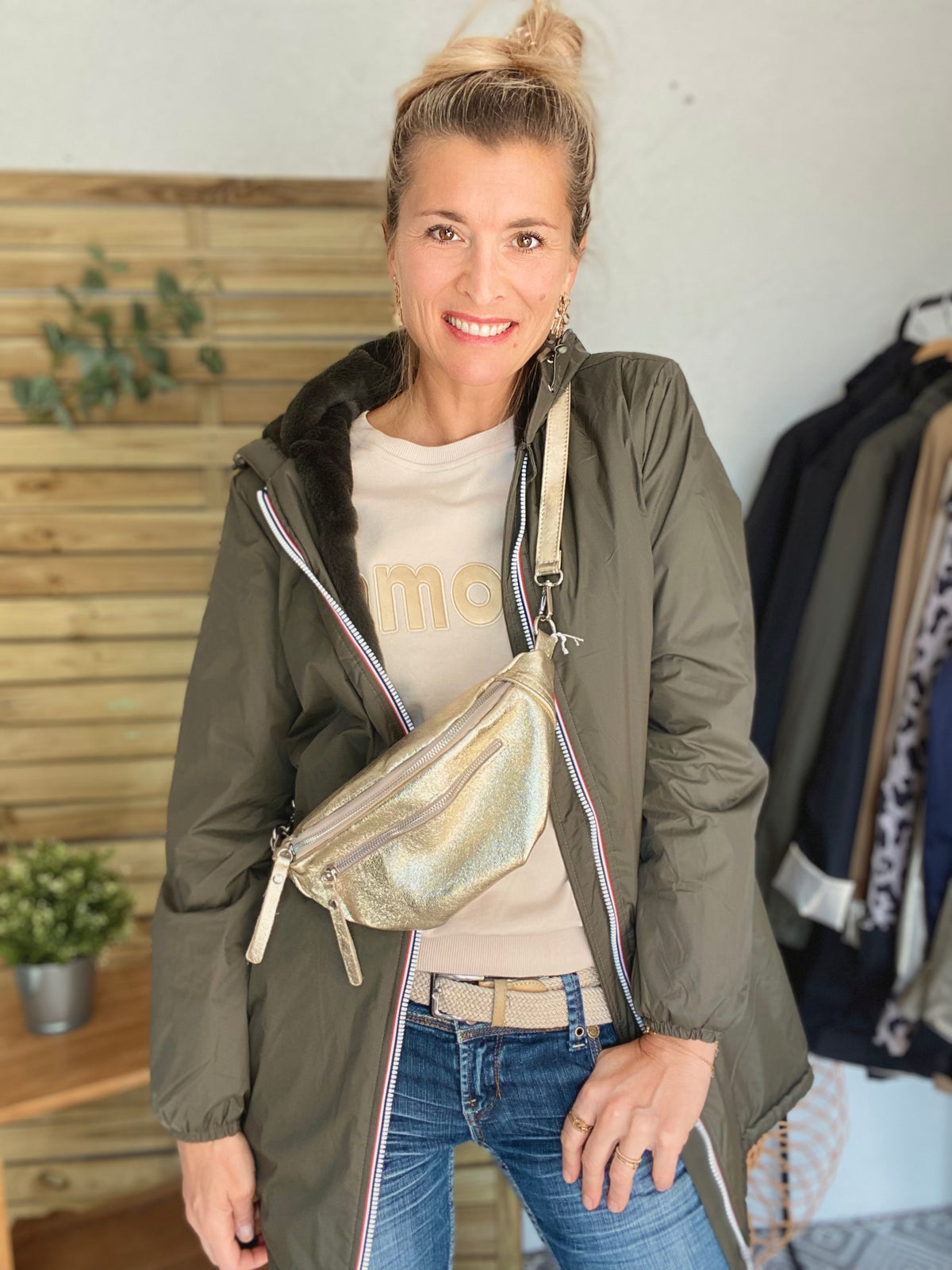 LAURA JO - Parka Imperméable LOUISE LONG fourré - Kaki
