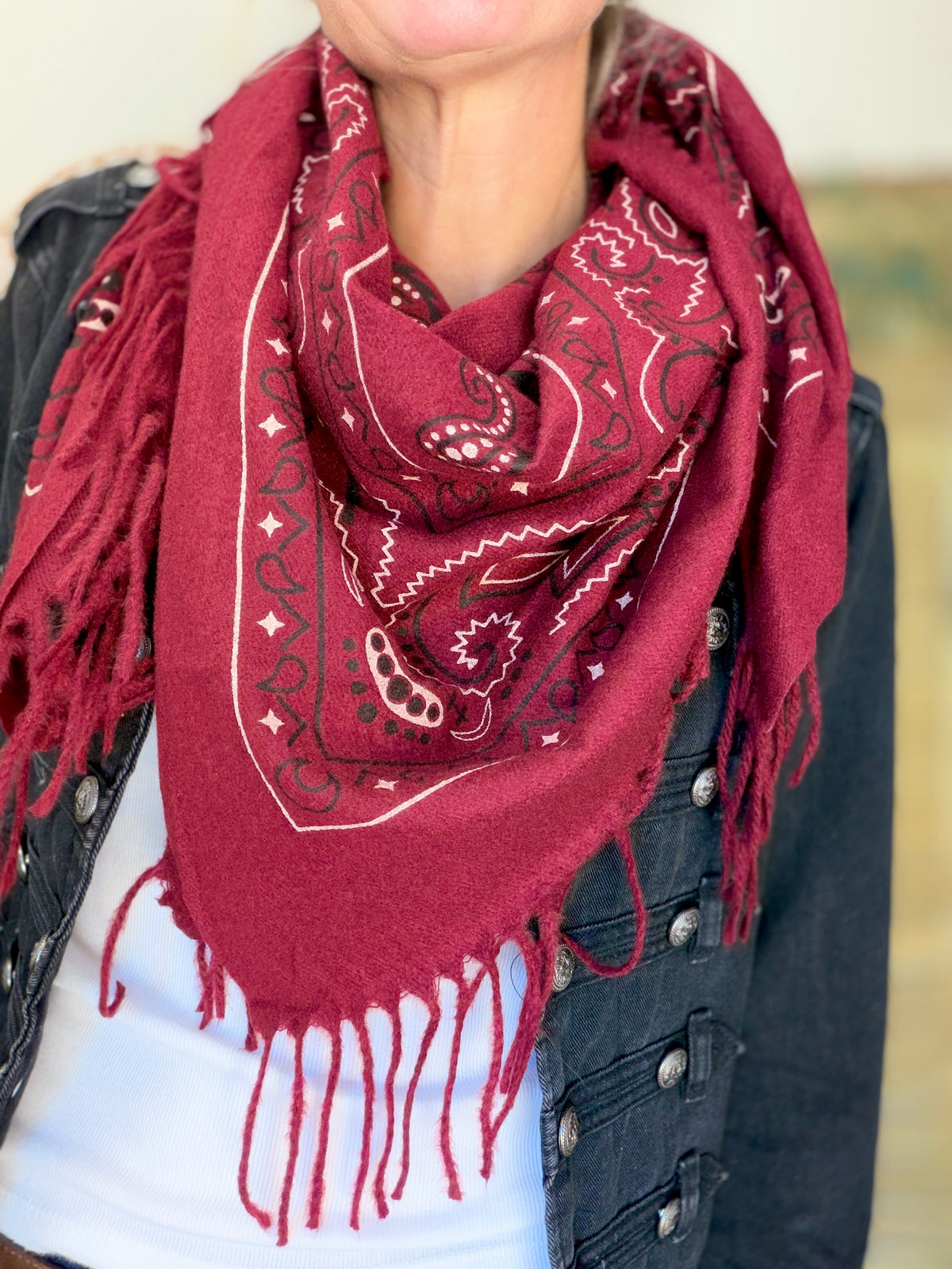 Écharpe Bandana Bordeaux