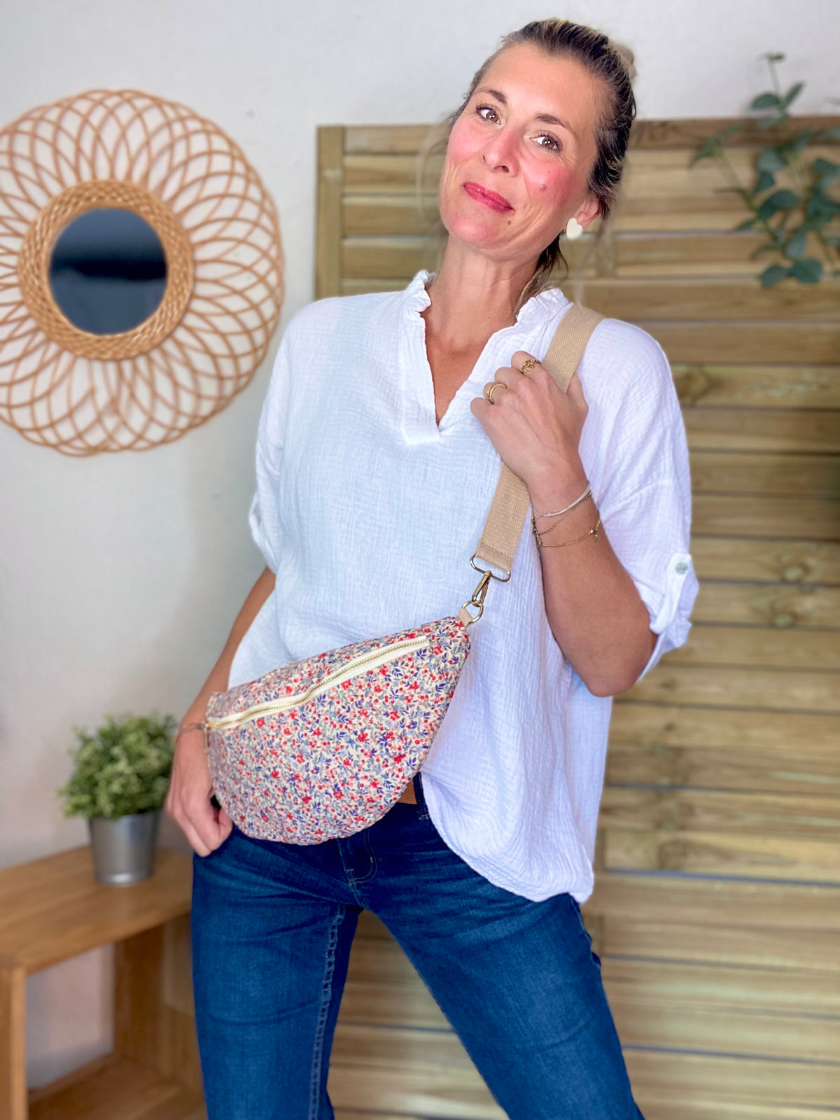 Sac banane XL velours Ciao Boum - IVY - Liberty