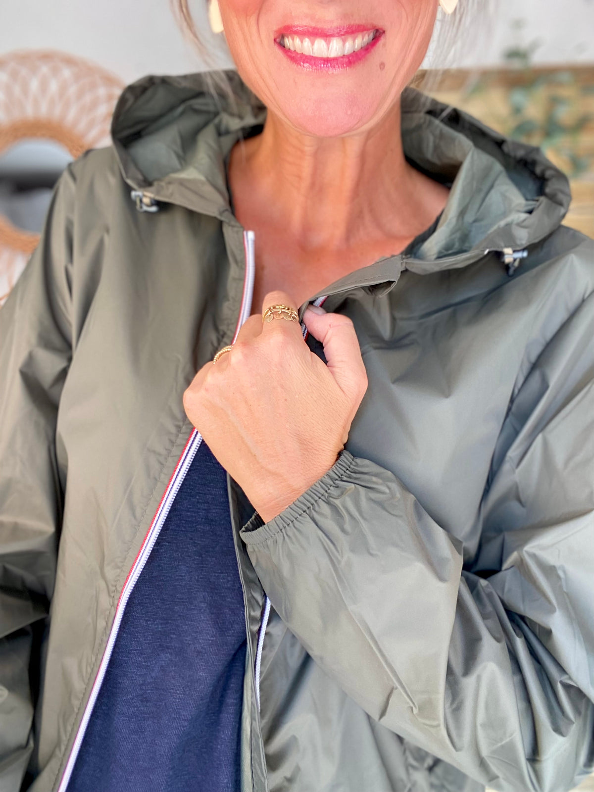 LAURA JO - Coupe vent imperméable ANNA COURT Kaki