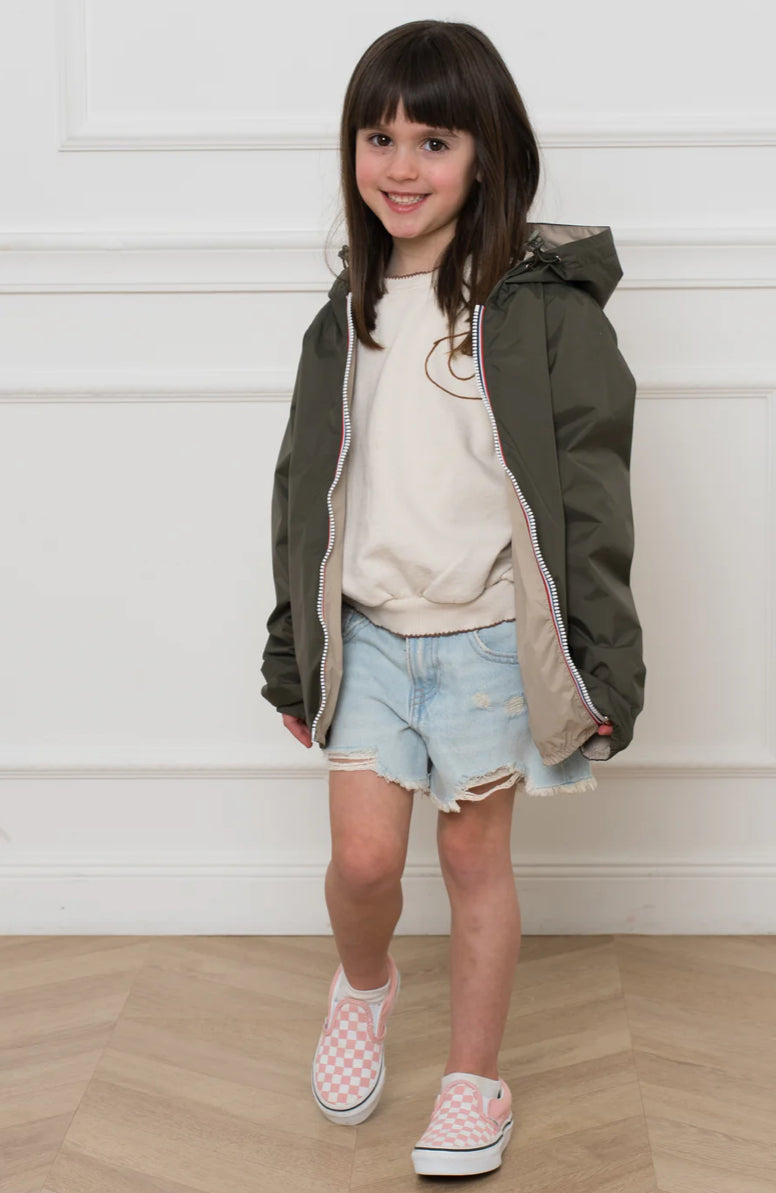 LAURA JO - Imperméable réversible léger GARANCE KIDS enfant (mixte) - Kaki / Beige • DÉSTOCKAGE sur Taille 6 ans