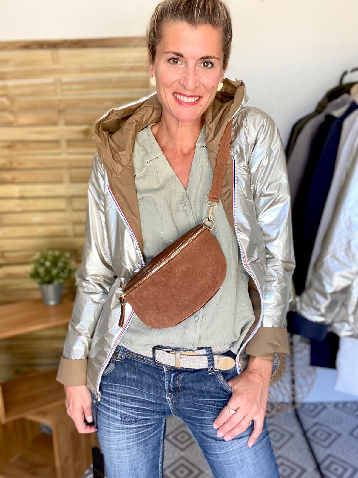 LAURA JO - Imperméable réversible rembourré LOUISON COURT - Camel/Doré