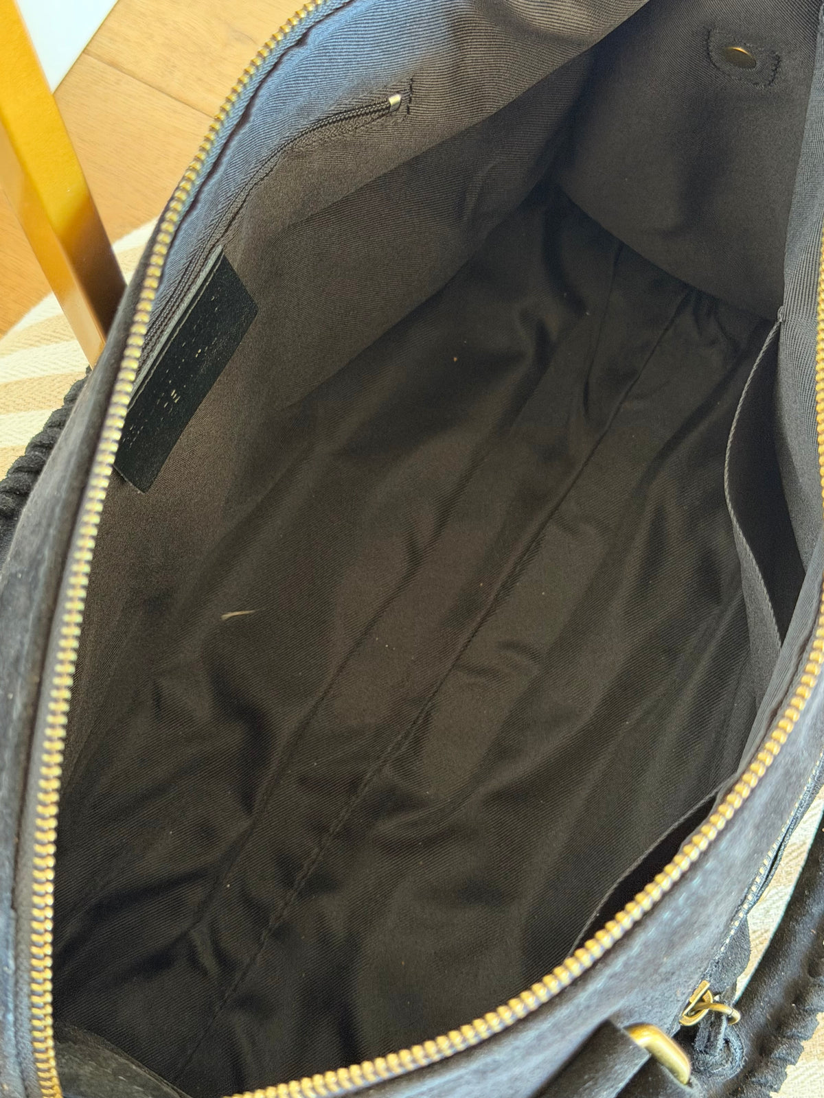 Sac cabas XL en cuir daim • HUNTER Noir