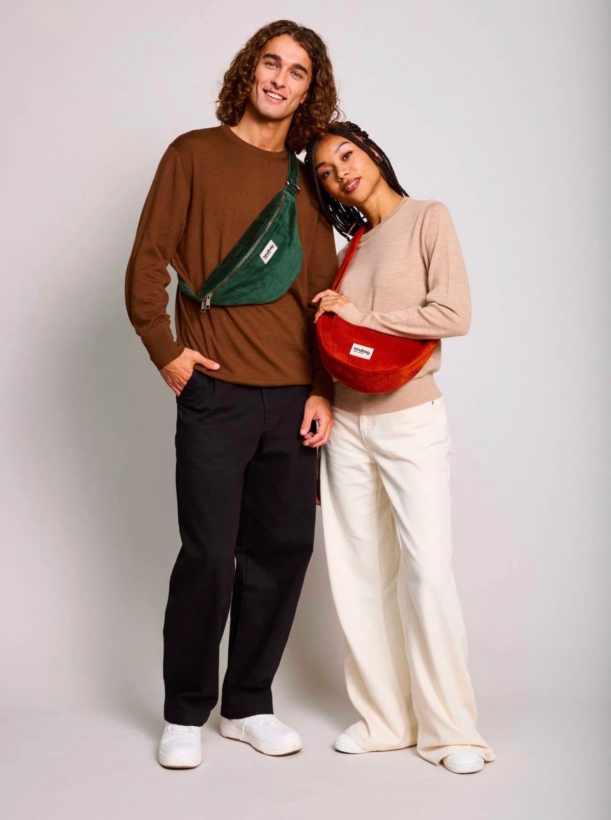 HINDBAG SASHA - Sac banane  Velours Sapin