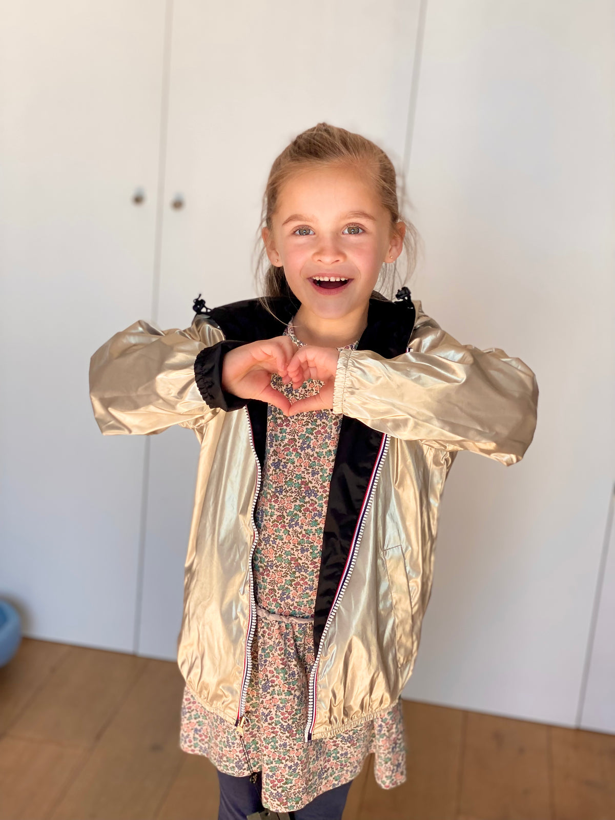 LAURA JO - Imperméable réversible léger GARANCE KIDS enfant (mixte) - Noir / Doré (DÉSTOCKAGE sur Taille 6 ans)