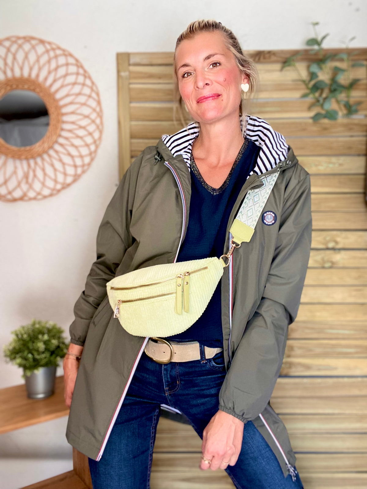 Imperméable doublé unisexe CÉLESTE - LE PETIT BRETON - Kaki (Taille petit) - FIN DE SÉRIE