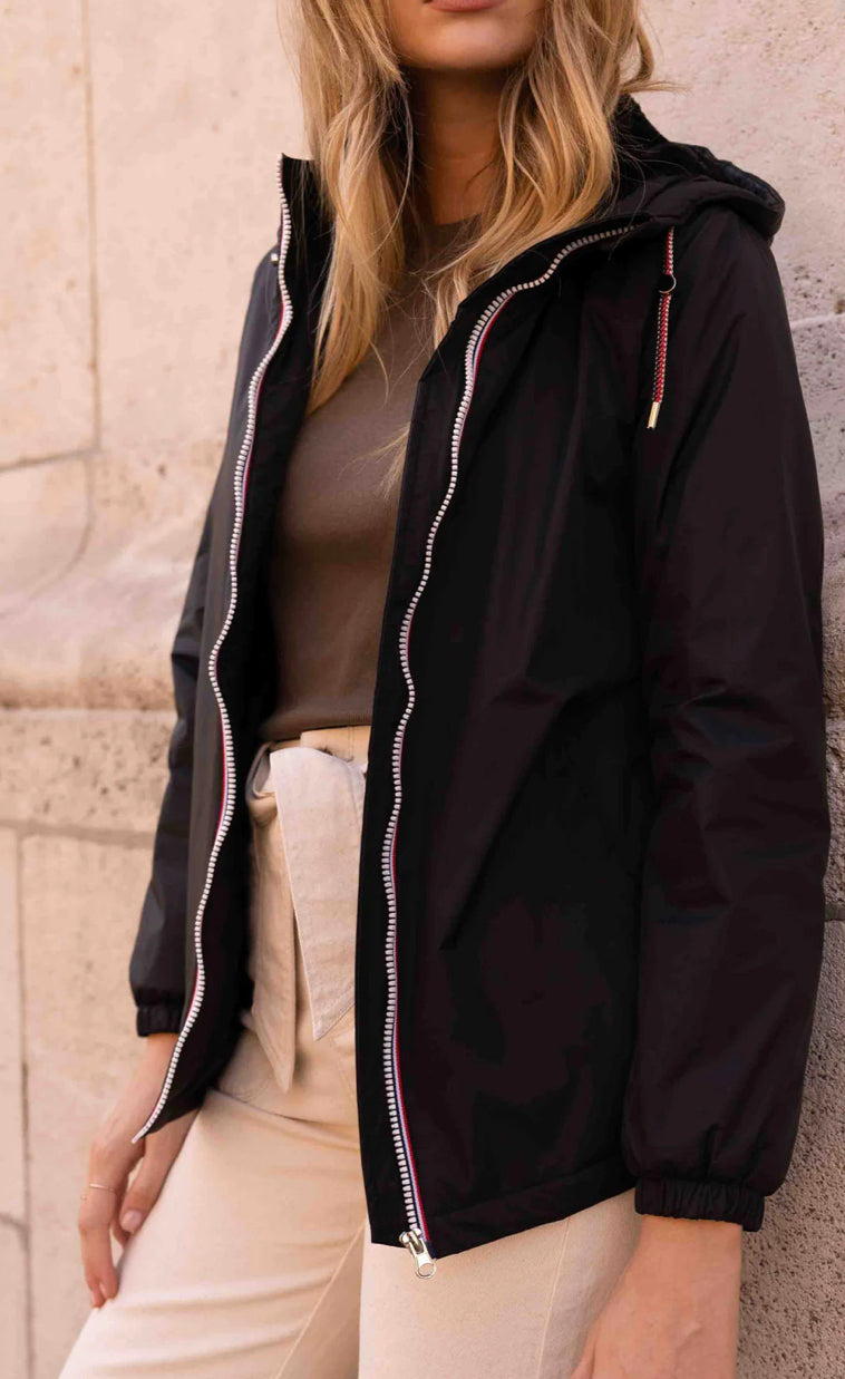 LAURA JO - Parka Imperméable THELMA MI-LONG fourré - Noir