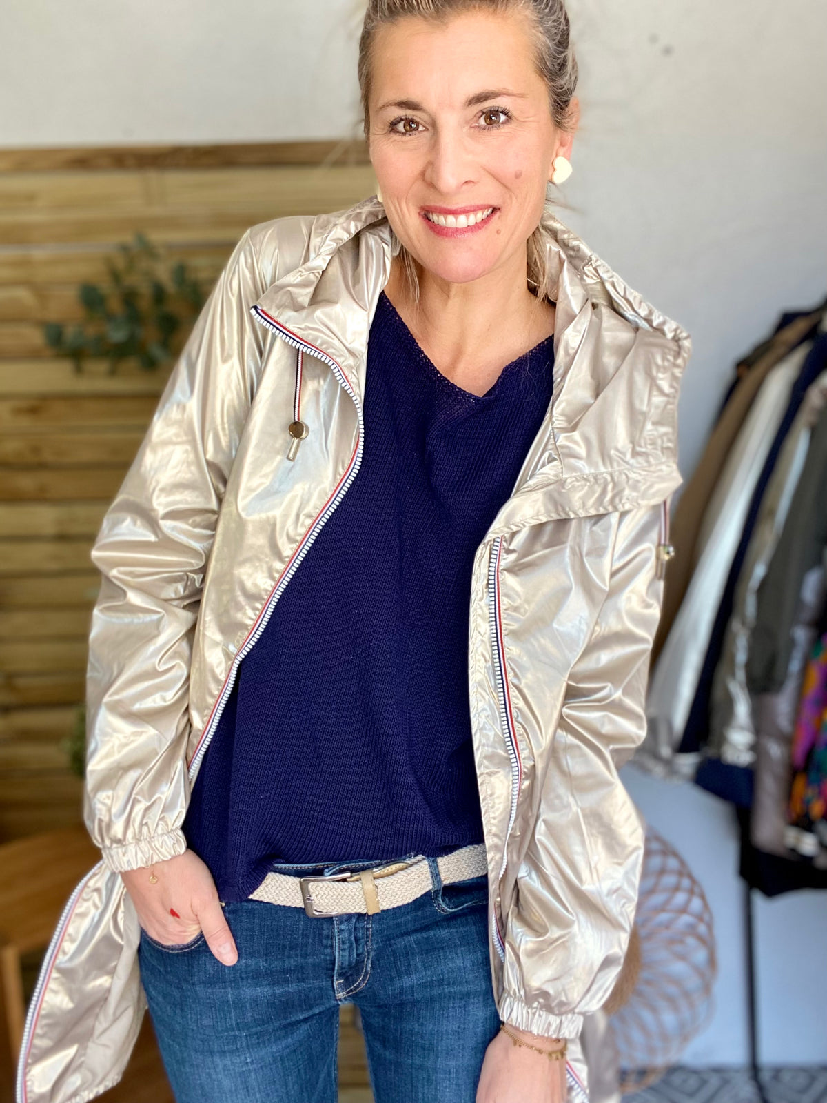 Imperméable mi-saison doublé SOLINE LONG - Doré - LAURA JO - FIN DE SÉRIE