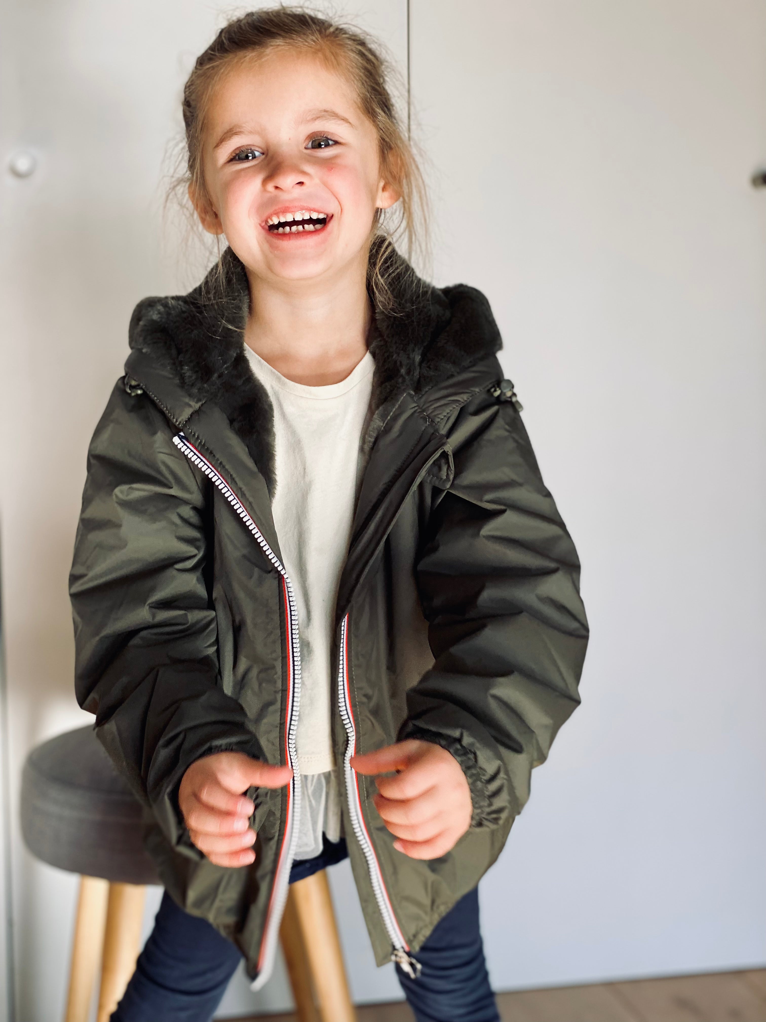 LAURA JO - Parka Imperméable mixte LOUIS.E KIDS fourré - Kaki