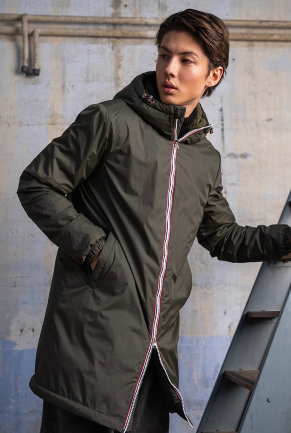 LAURA JO - Parka Imperméable Homme LOUIS* LONG sherpa Kaki