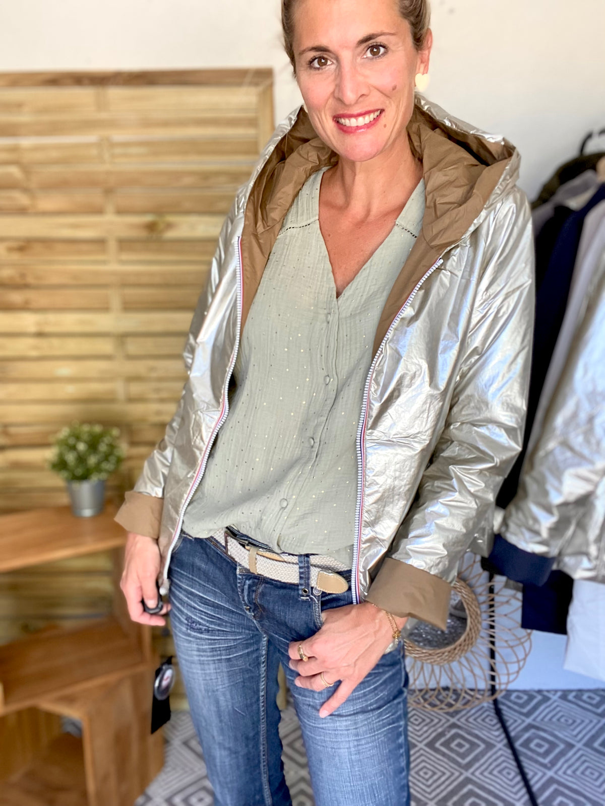 LAURA JO - Imperméable réversible rembourré LOUISON COURT - Camel/Doré