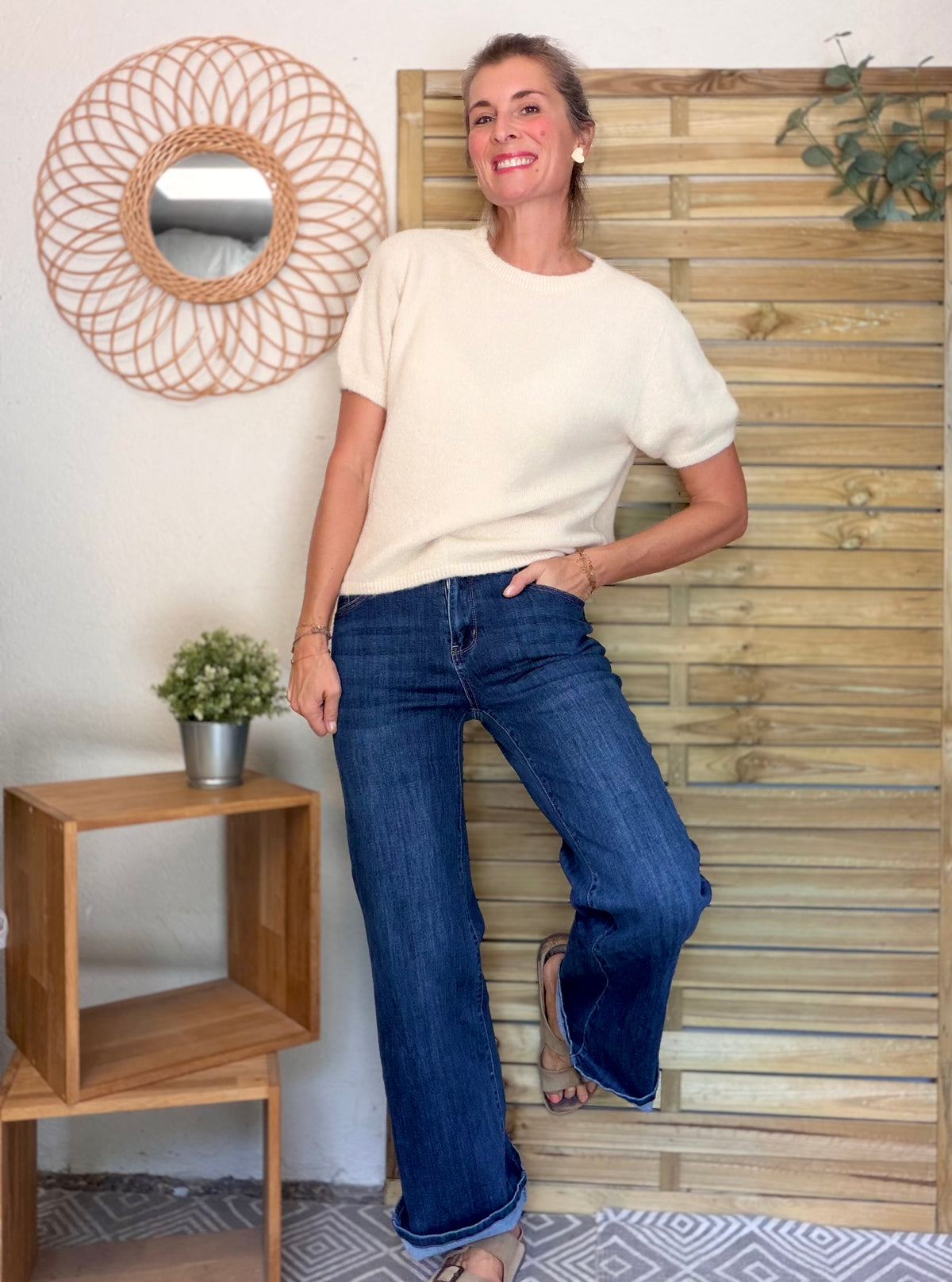Pantalon Jean Wide leg BAPTISTE Bleu