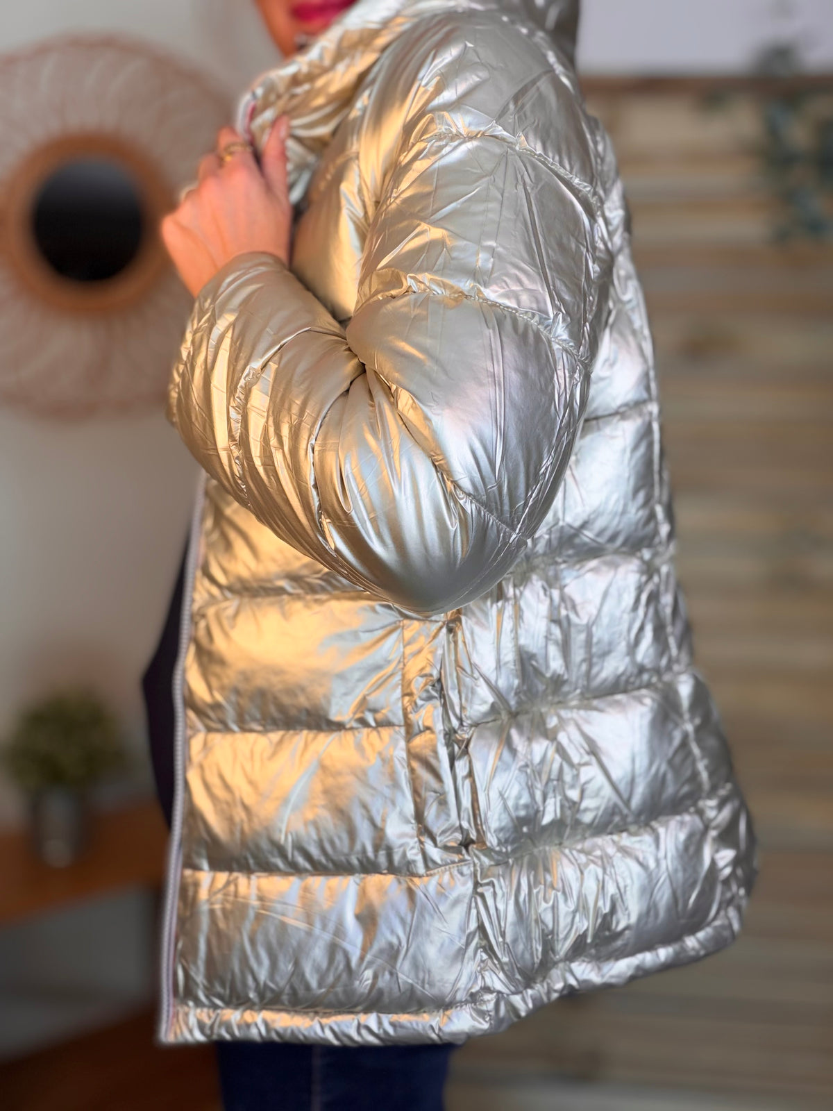 Doudoune imperméable réversible ANGÈLE COURT - Beige - MELYA MELODY