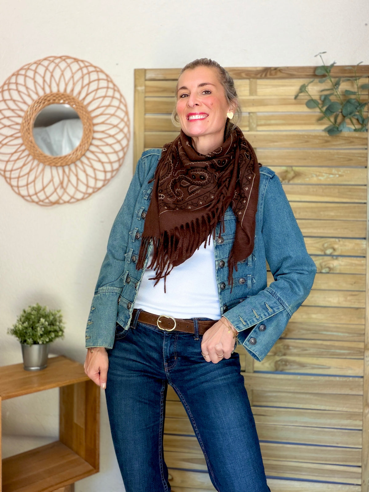 Écharpe Bandana Chocolat