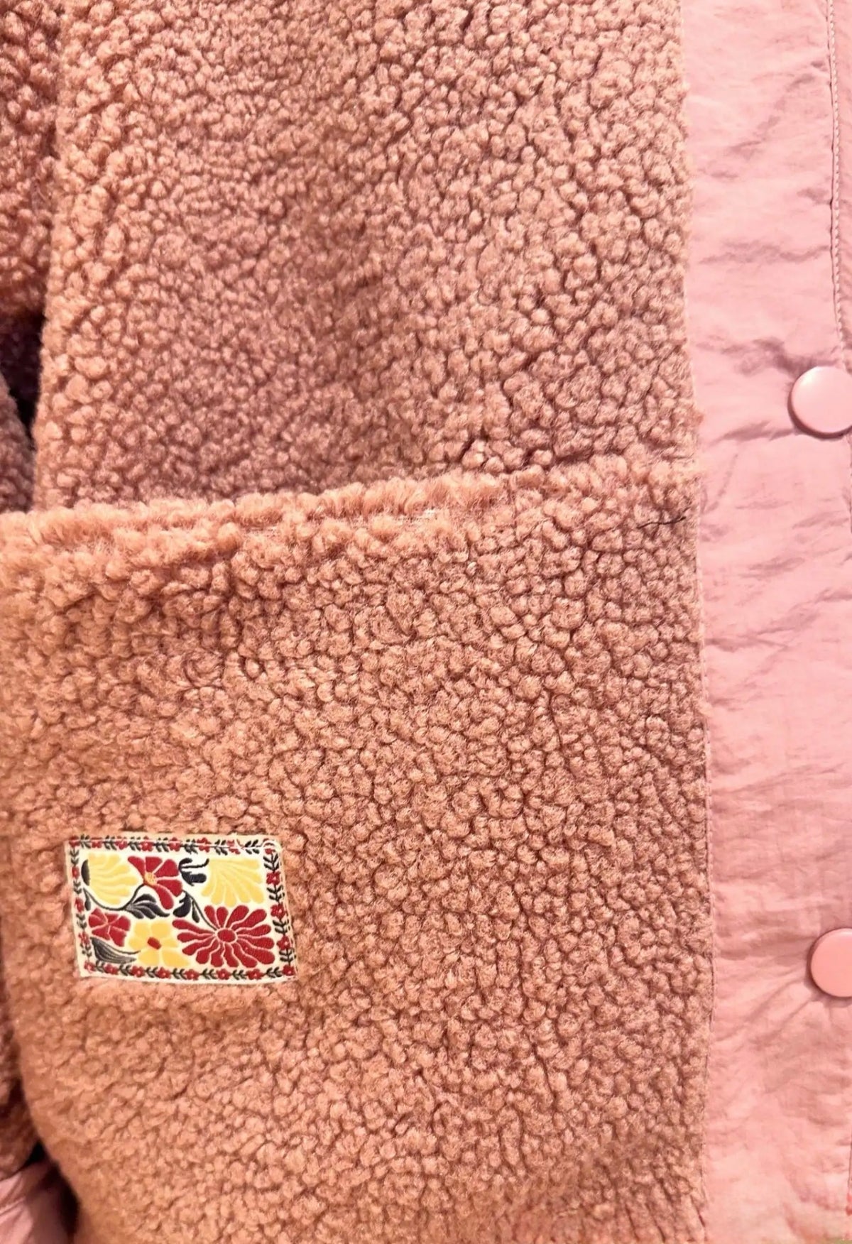 Veste matelassée réversible Sherpa AMÉLIE Vieux rose