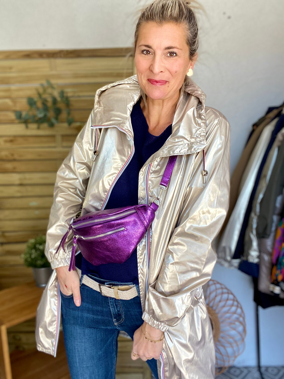 Imperméable mi-saison doublé SOLINE LONG - Doré - LAURA JO - FIN DE SÉRIE