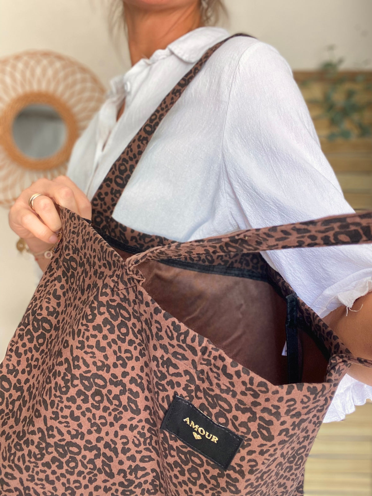 Tote bag LOLA - Motif Léopard 🐆