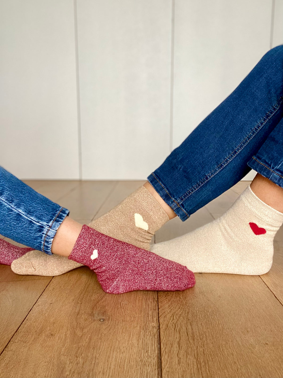 Chaussettes scintillantes glitter ZAHO - Coeur ❤️💛 FIN DE SÉRIE