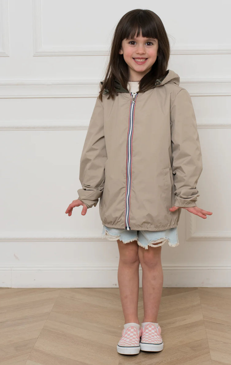 LAURA JO - Imperméable réversible léger GARANCE KIDS enfant (mixte) - Kaki / Beige • DÉSTOCKAGE sur Taille 6 ans