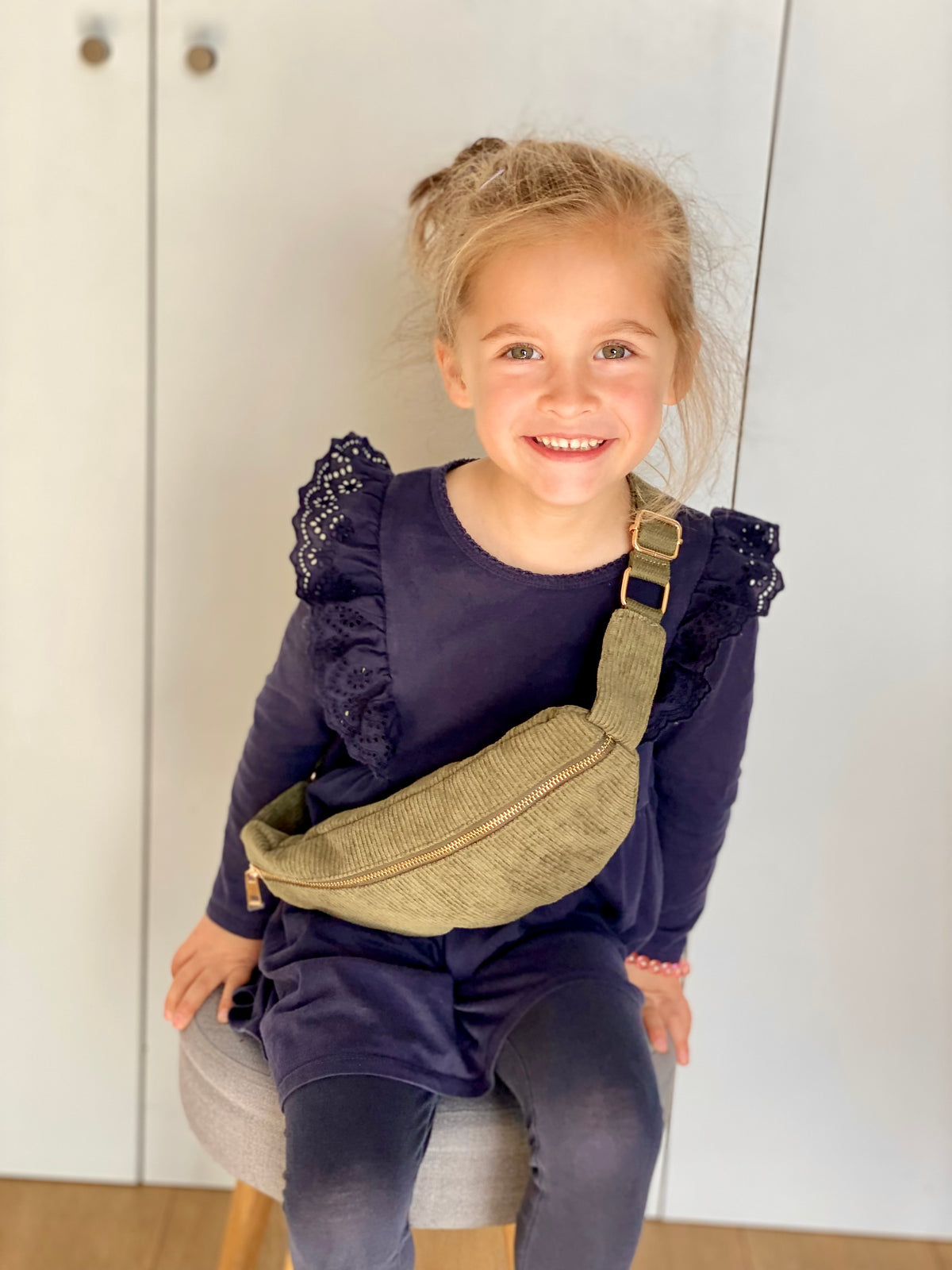 Sac banane M…ini - velours cotelé Ciao Boum - IVY - Kaki
