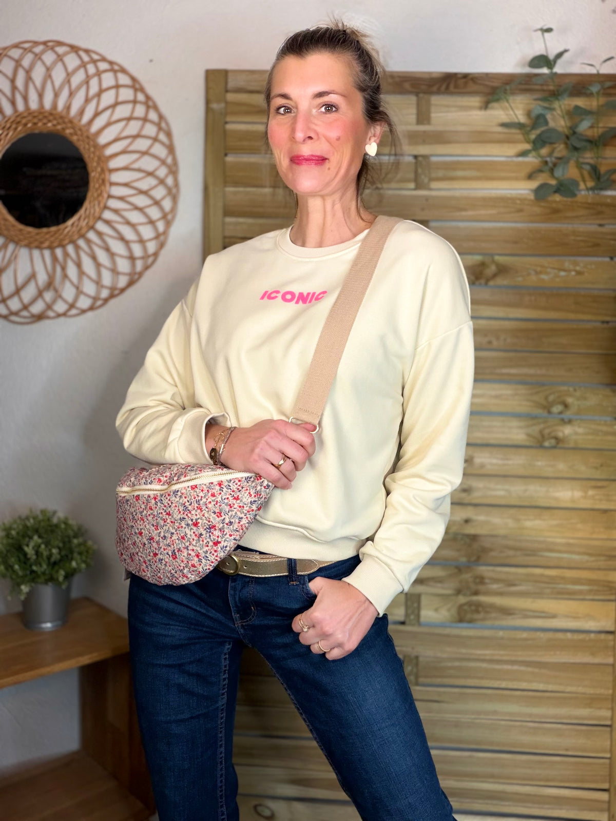 Sweat ICONIC COLINE - Beige clair