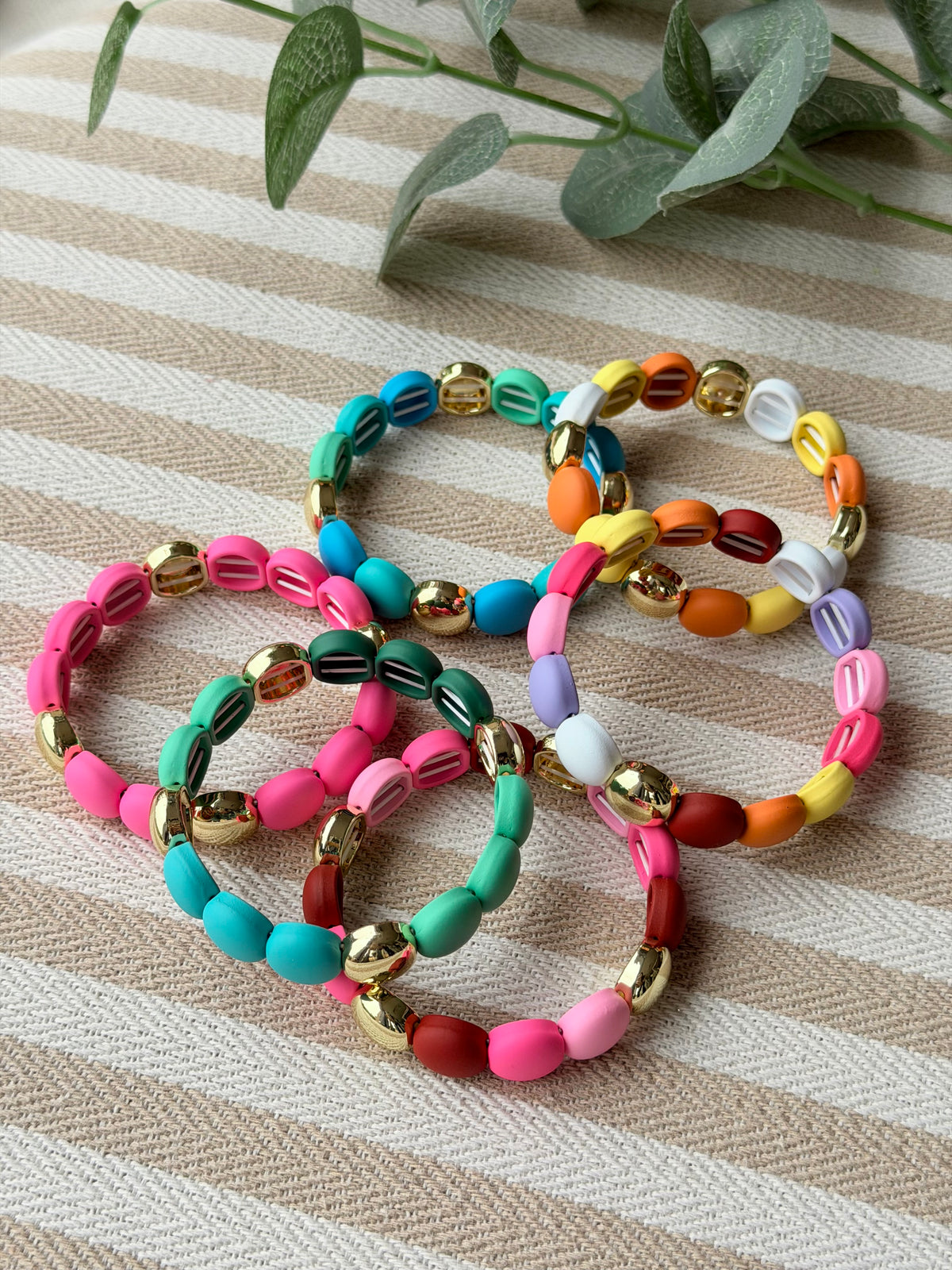 Bracelet élastiqué perles plates NINA