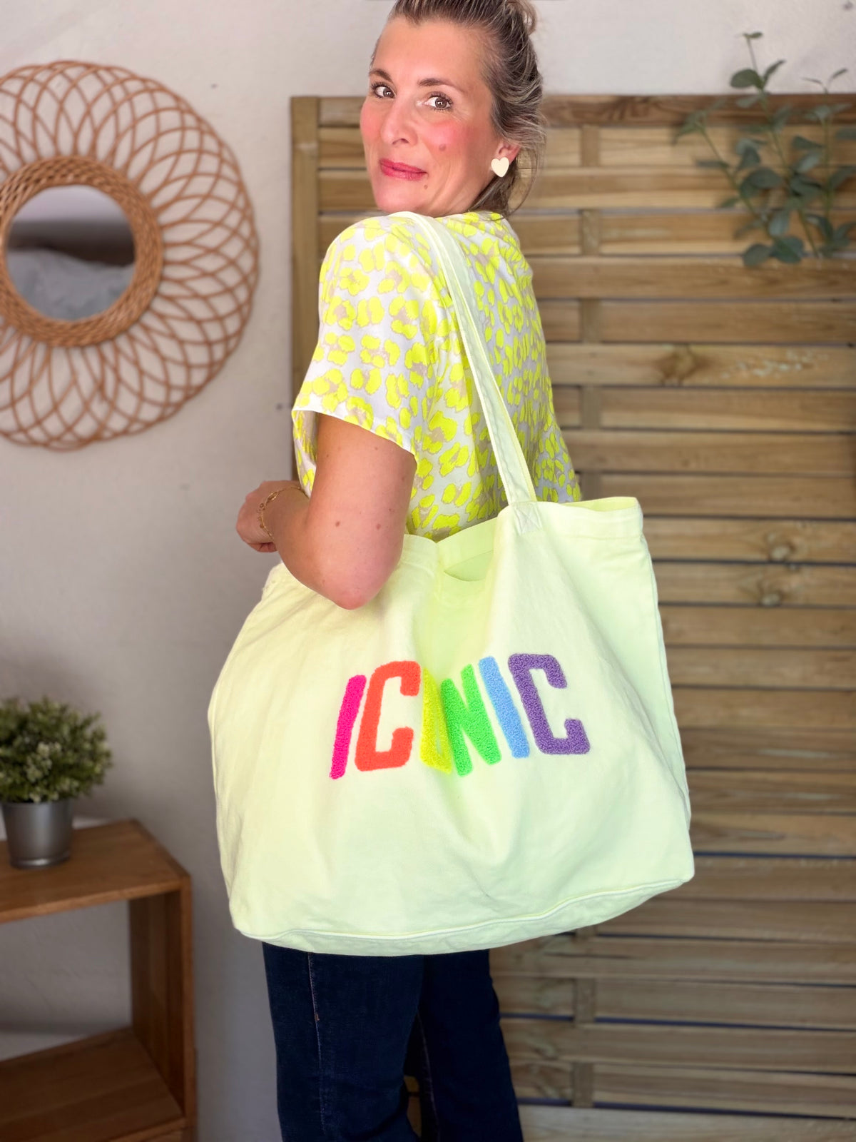 Grand cabas Tote bag ICONIC Jaune VANINA - FIN DE SÉRIE