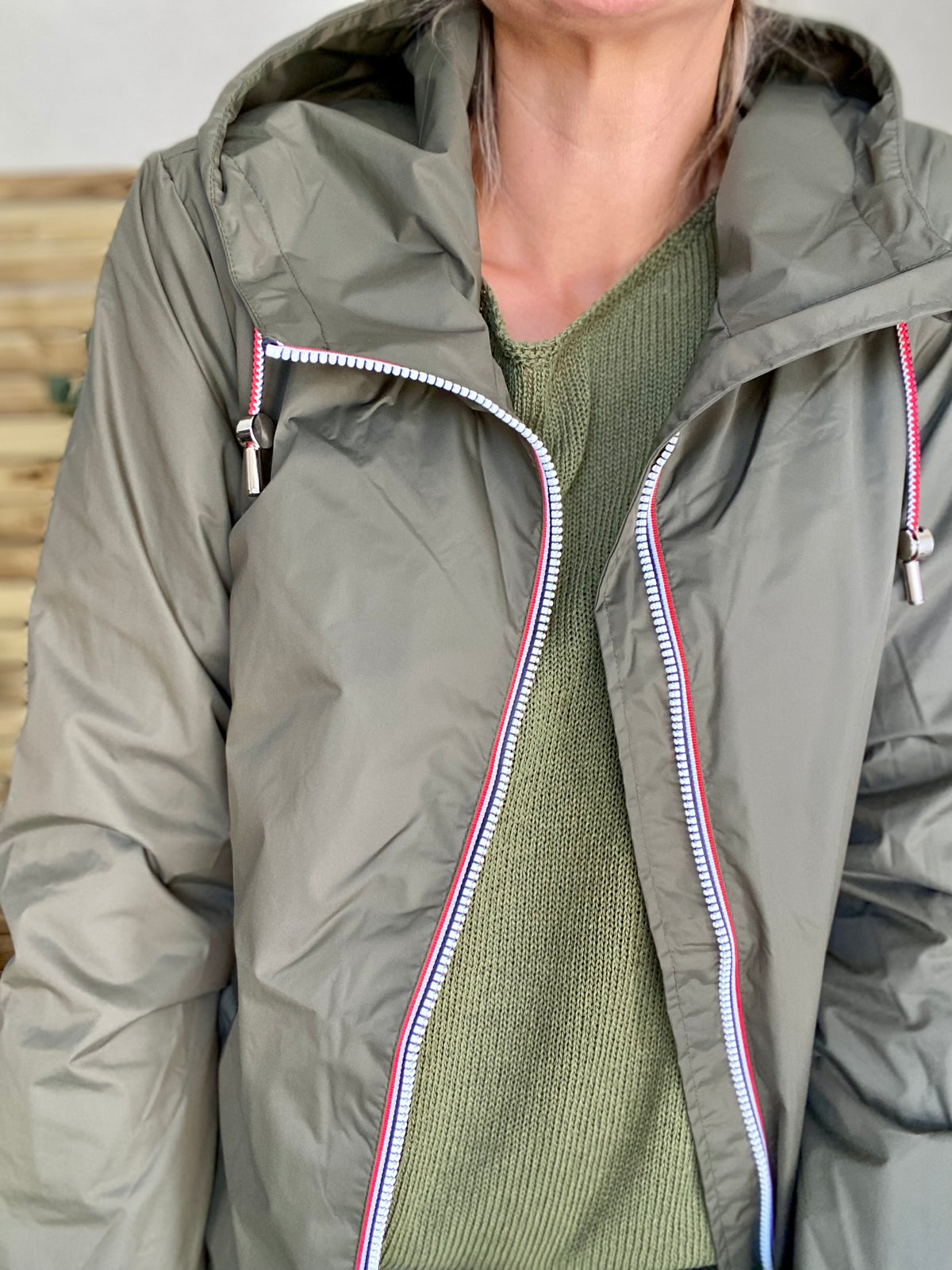Imperméable mi-saison doublé SOLINE LONG - Kaki - LAURA JO - FIN DE SÉRIE