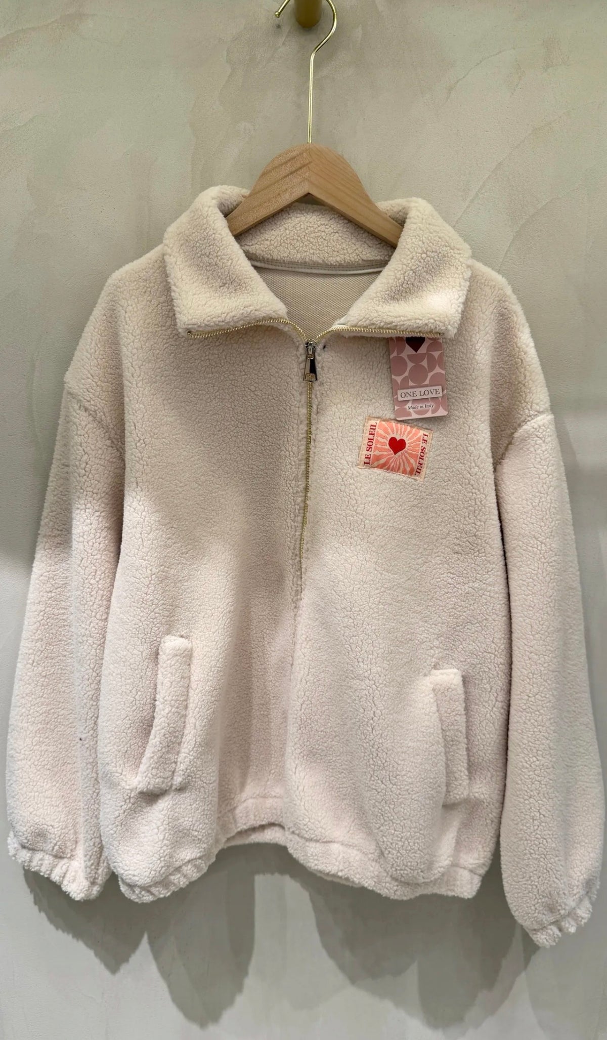 ⚡️ARRIVAGE • Veste teddy Sherpa zippée « Soleil » DORO Écru
