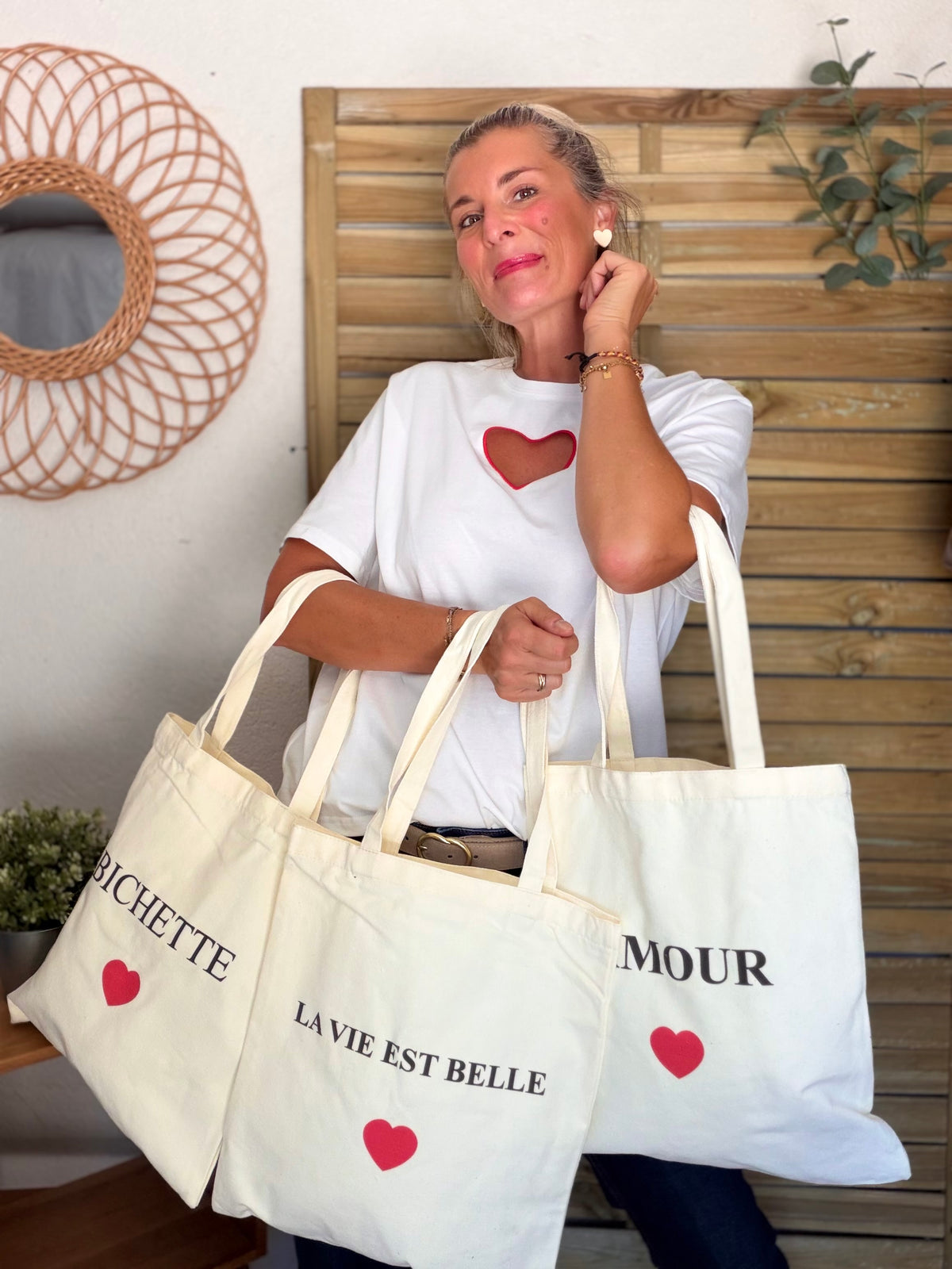 Tee shirt blanc Coeur ajouré SIXTINE