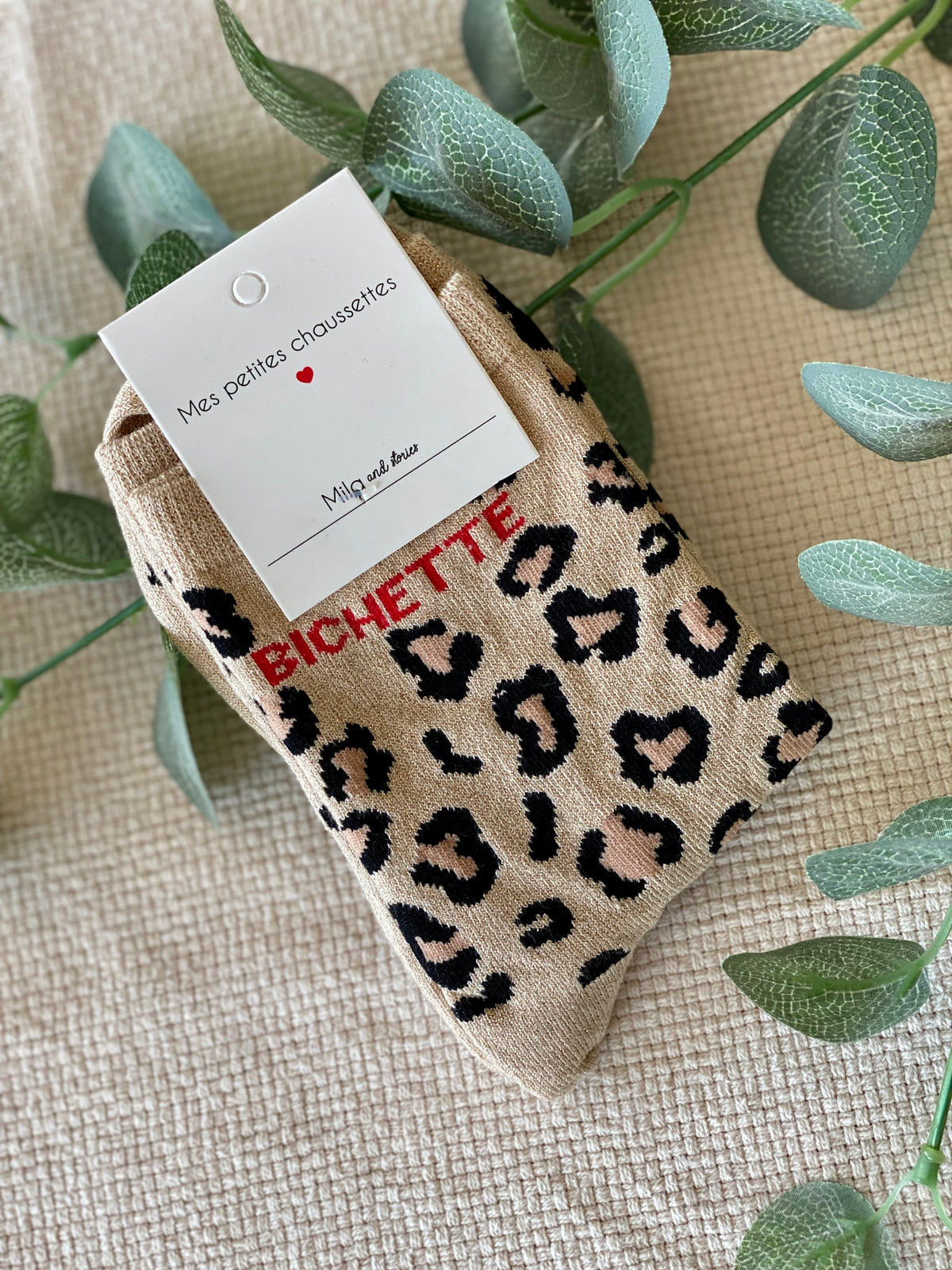 Chaussettes ZORA - Léo beige 🐆 FIN DE SÉRIE