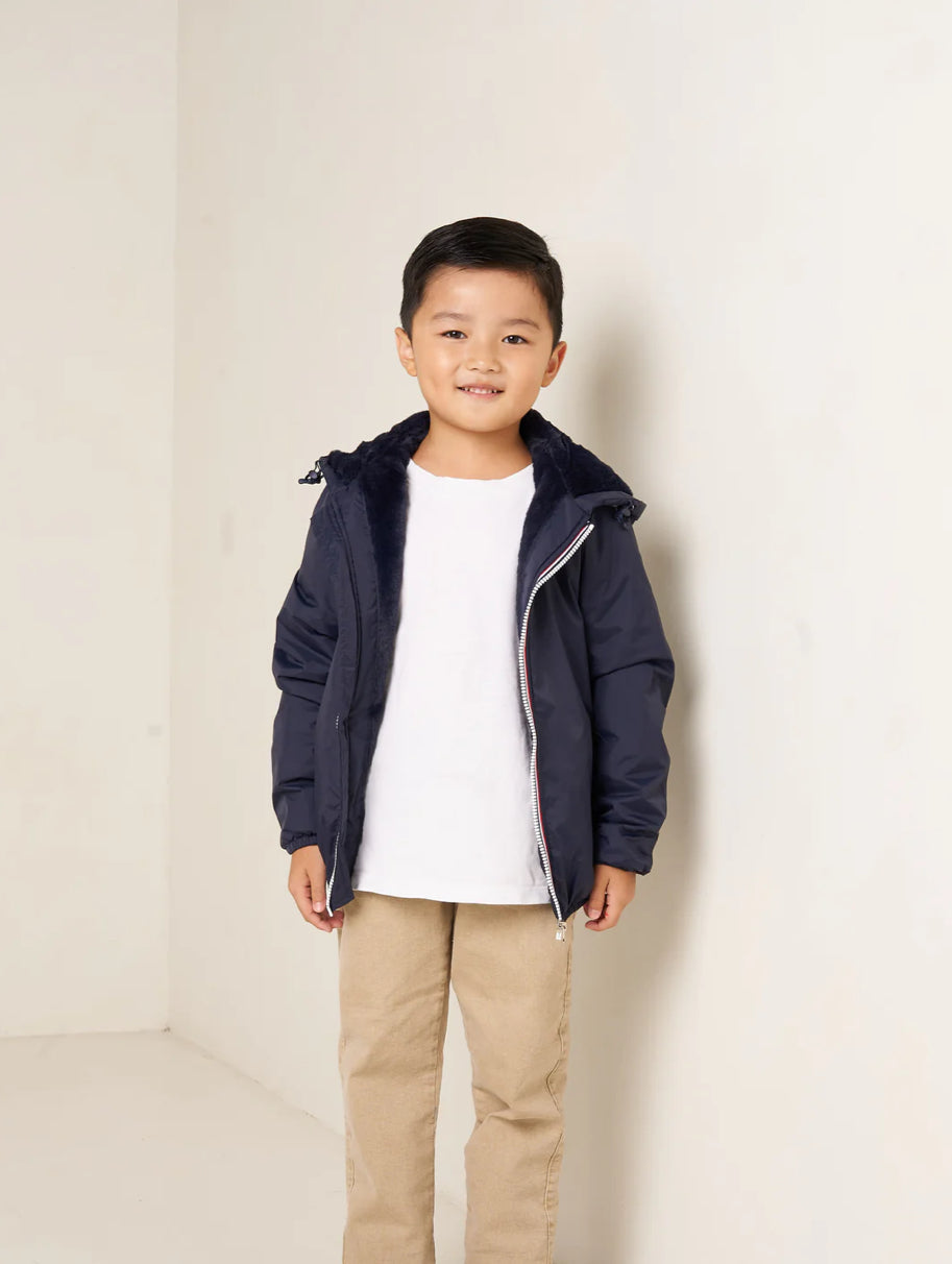 LAURA JO - Parka Imperméable mixte LOUIS.E KIDS fourré - Bleu marine