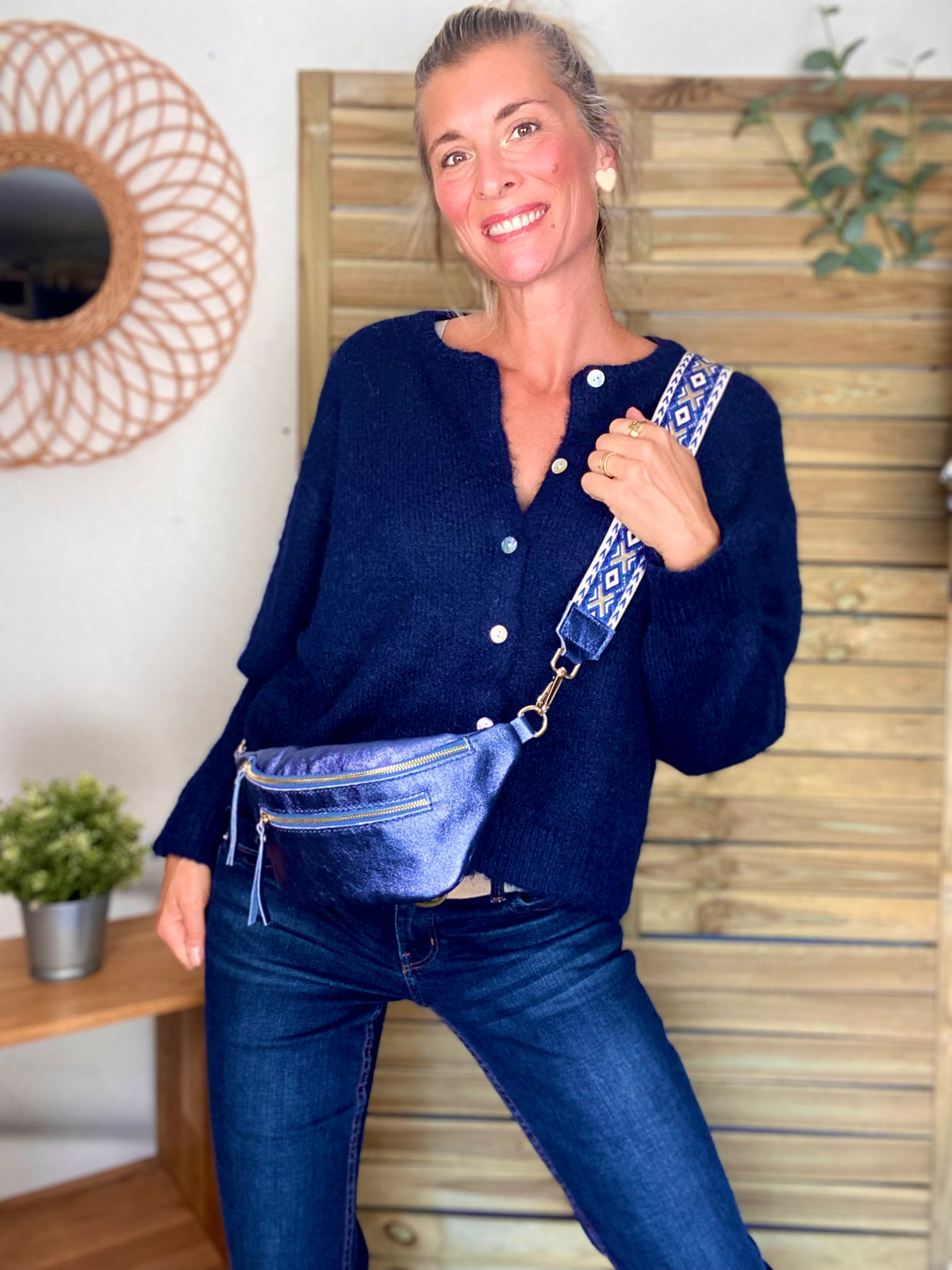Gilet en maille MERYL - Bleu marine