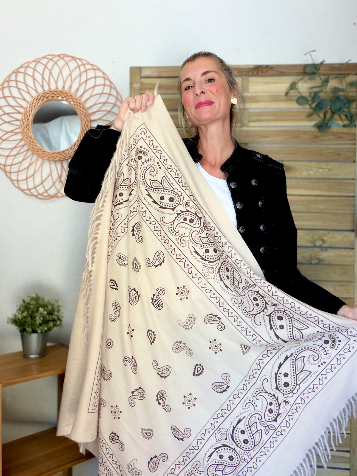 Écharpe Bandana Beige