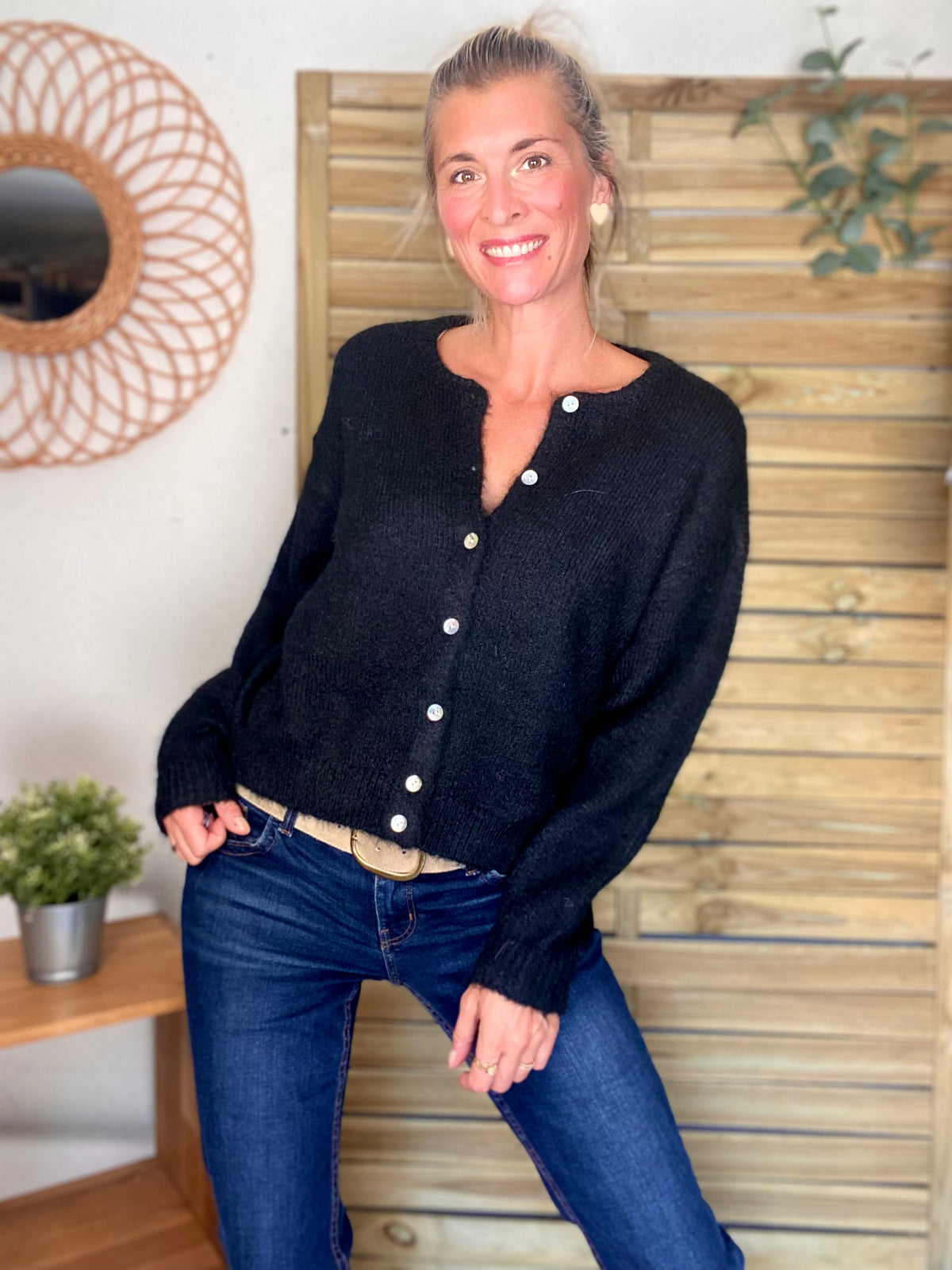 Gilet en maille MERYL - Noir