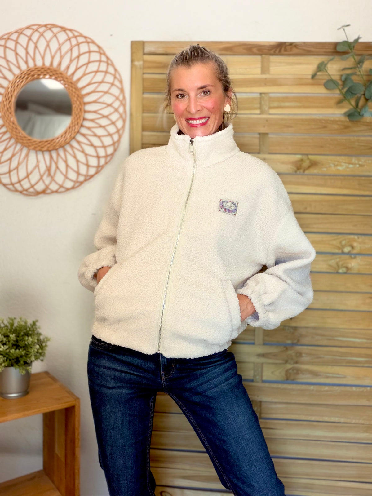 ⚡️ ARRIVAGE • Veste teddy Sherpa zippée LÉONIE Écru