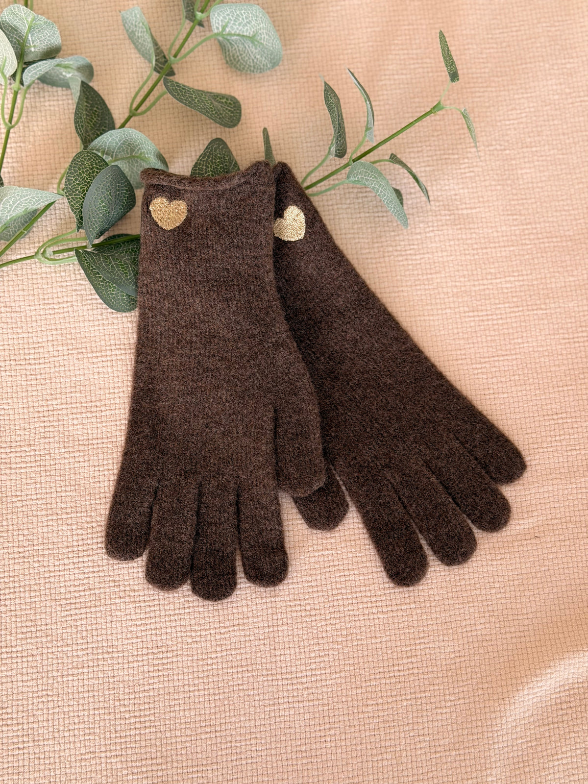 Gants CHLOÉ avec coeur doré brodé 💛 et ouverture index et pouce 👌🏼