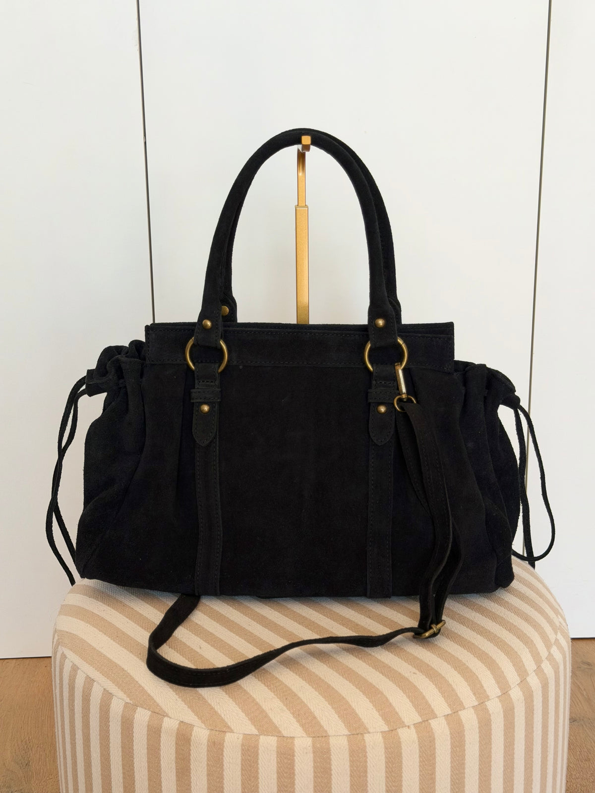 Sac cabas XL en cuir daim • PARKER Noir