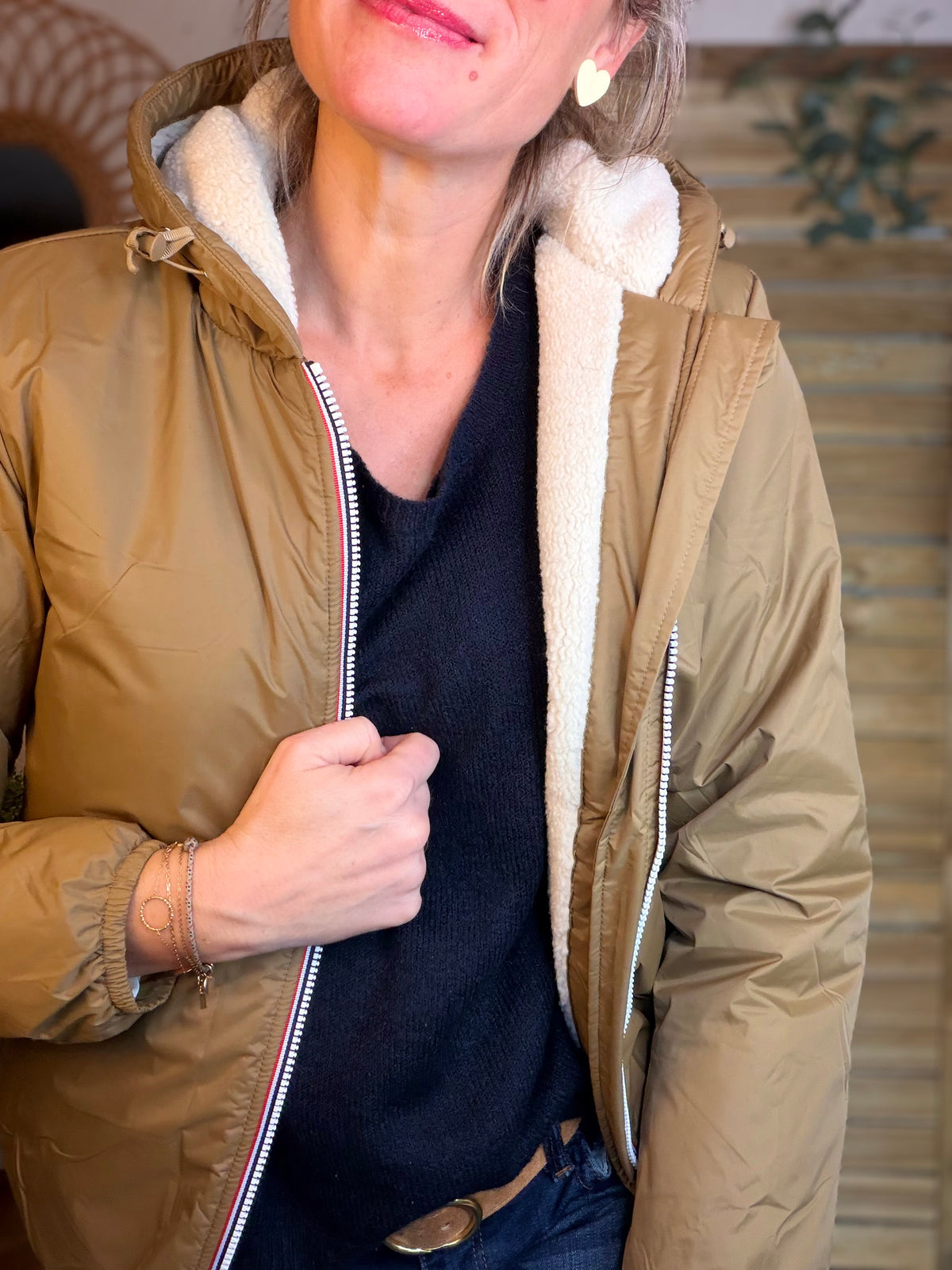 LAURA JO - Parka Imperméable LOUISE COURT sherpa - Camel