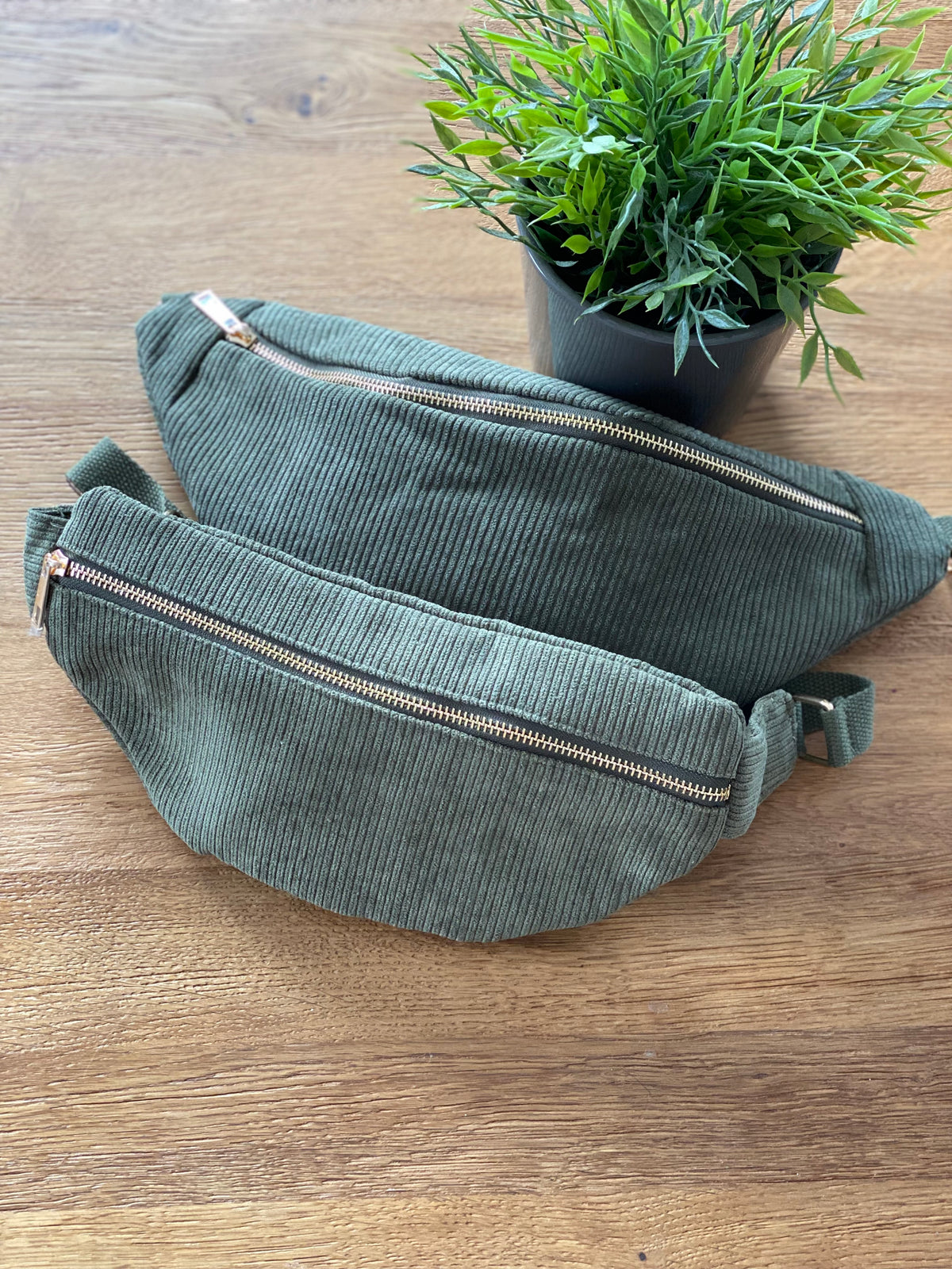Sac banane M…ini - velours cotelé Ciao Boum - IVY - Kaki